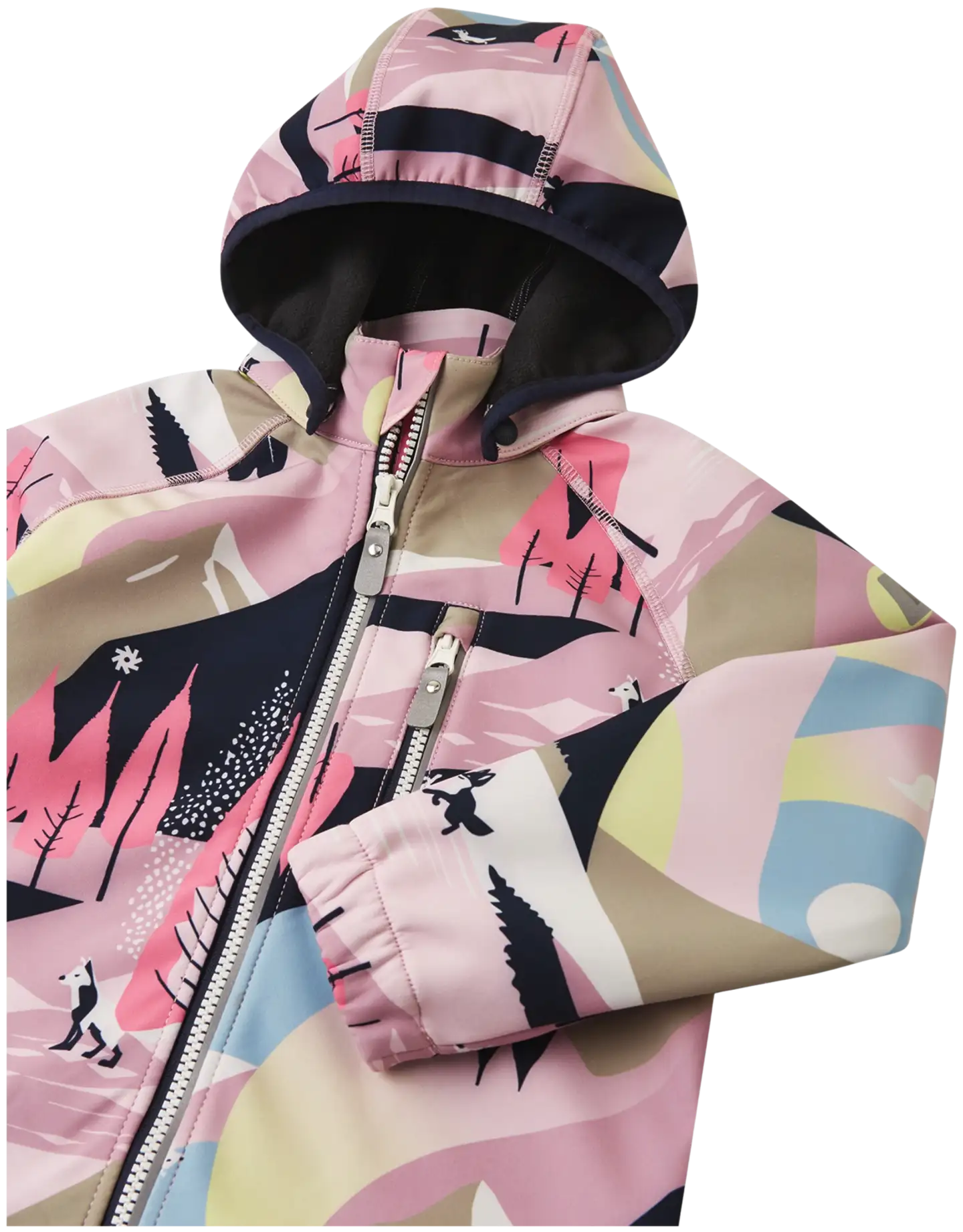 Reima lasten softshell-takki Vantti - Grey Pink - 3