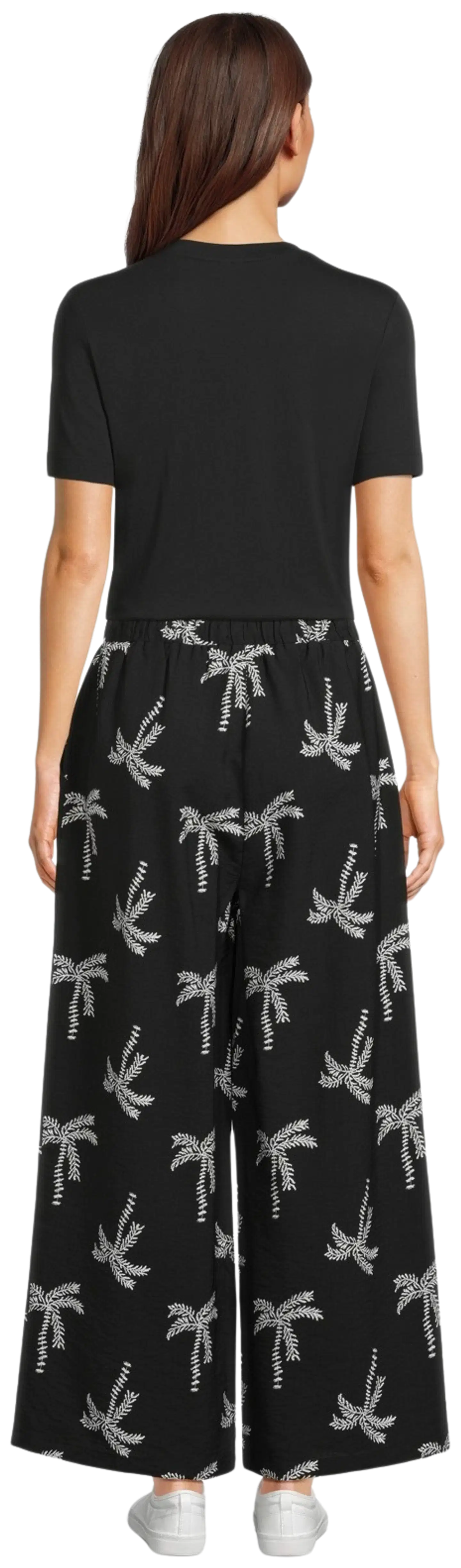 TEX naisten leveälahkeiset housut I282861 - BLACK 1 - 3