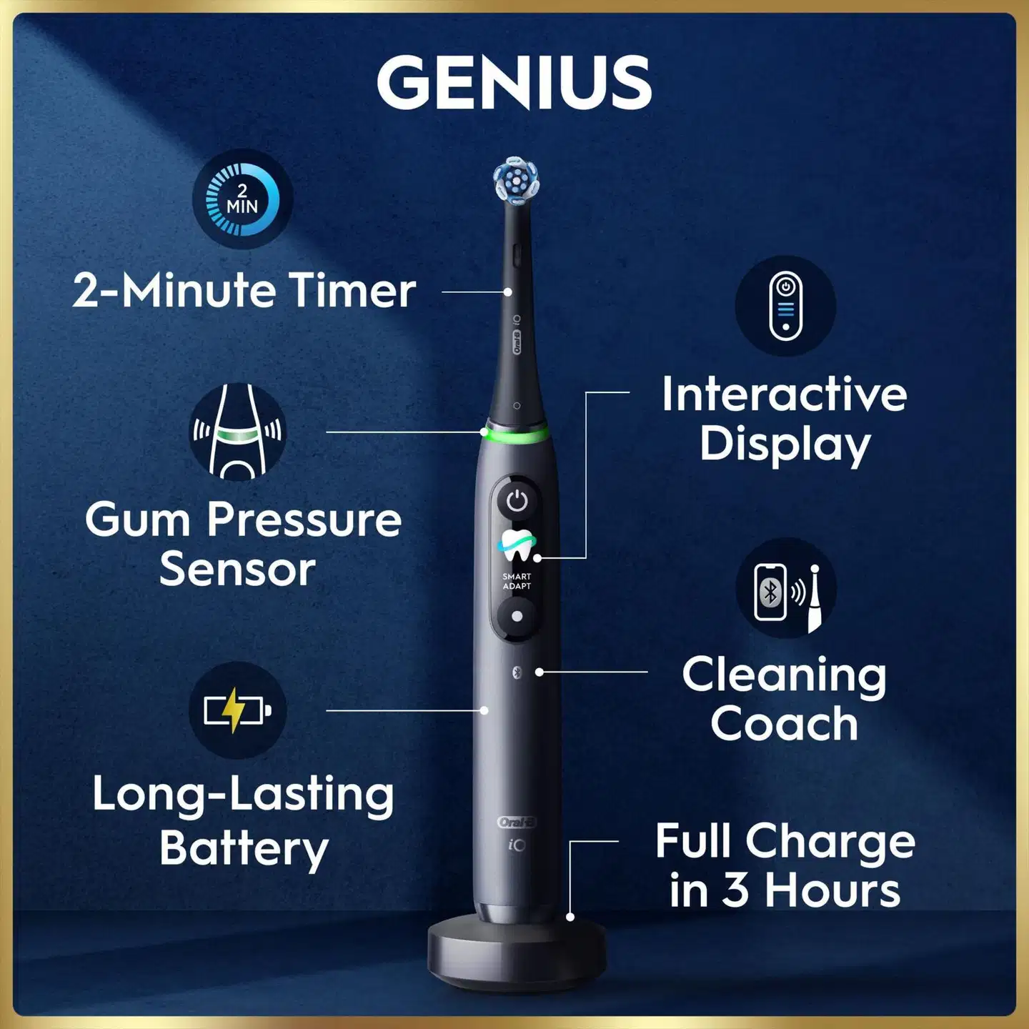 Oral-B iO9 Black Onyx sähköhammasharja + lisävaihtoharja - 4