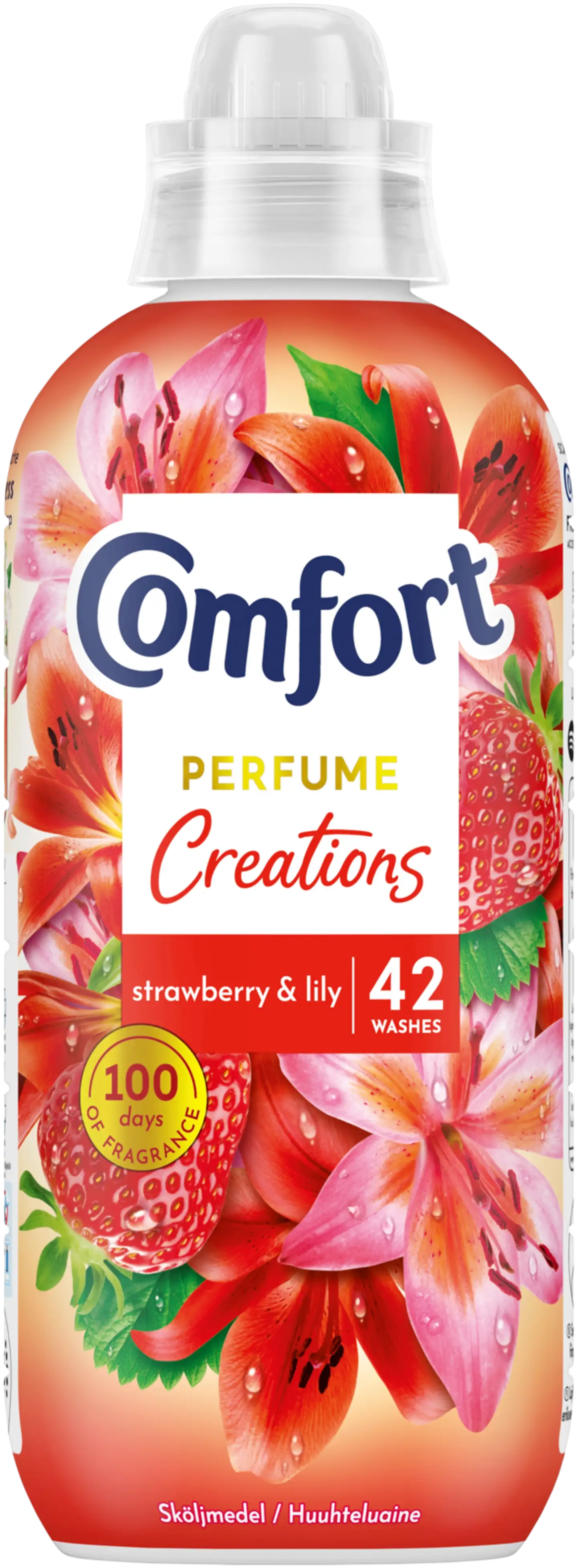 Comfort strawberry & lily huuhteluaine Pitkäkestoinen tuoksu 762 ml