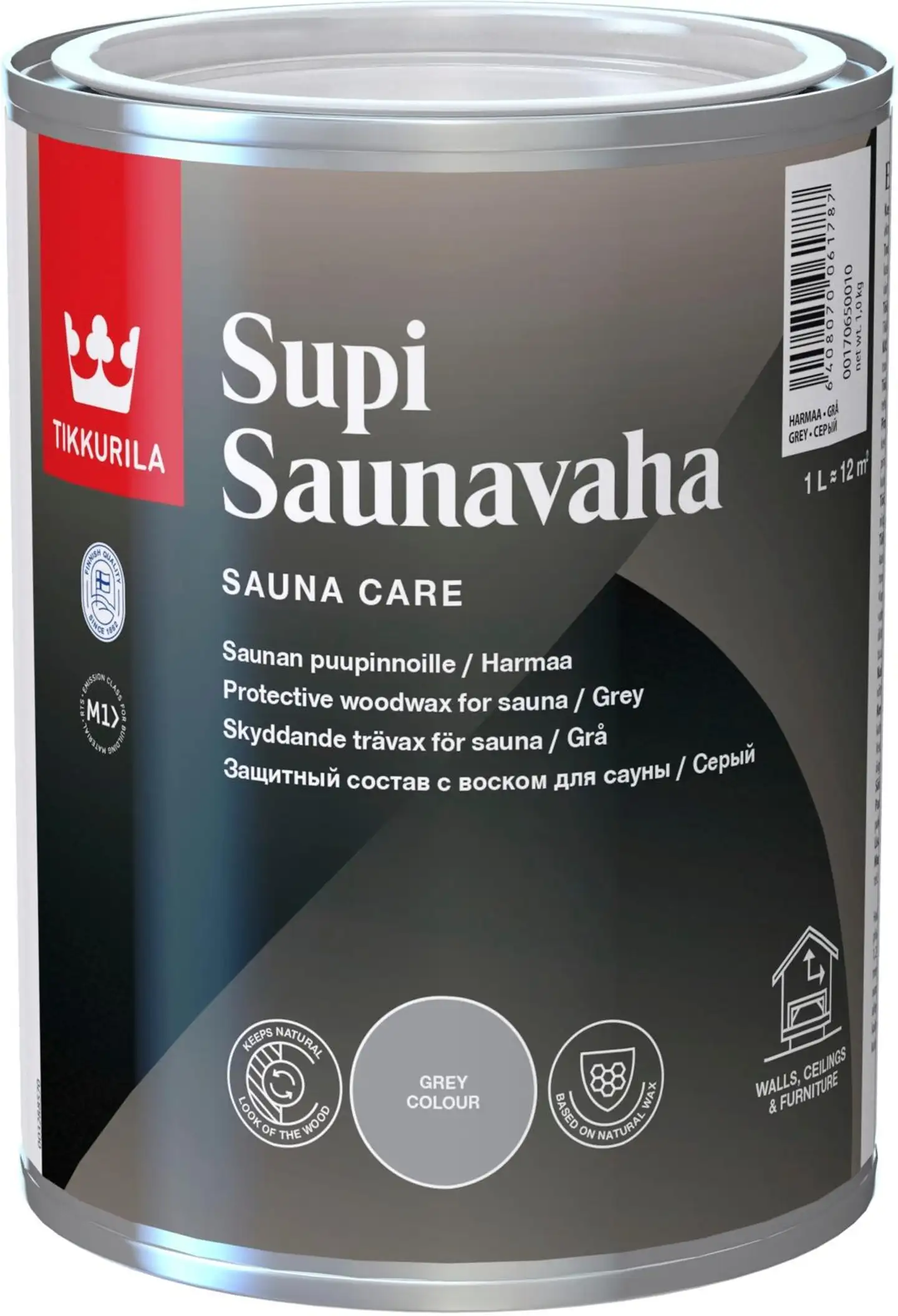 Tikkurila saunavaha Supi 1 l harmaa