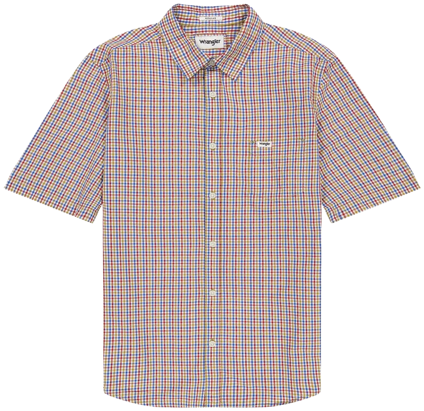 Wrangler miesten lyhythihainen kauluspaita - RED MULTI - 1