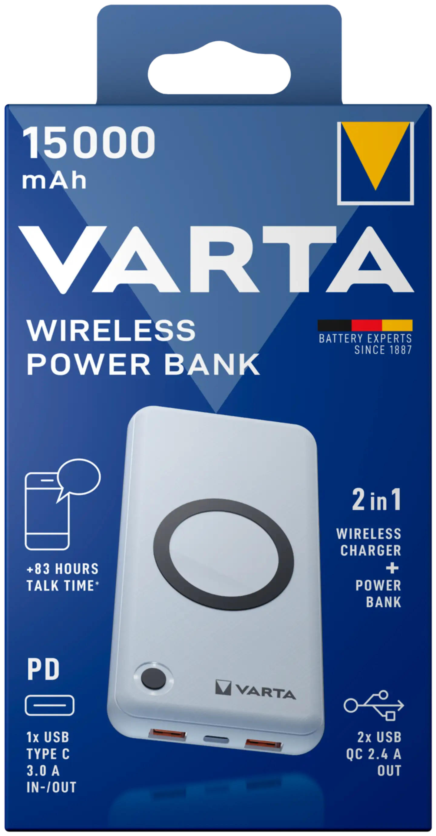 Varta langaton varavirtalähde 15000mAh - 1