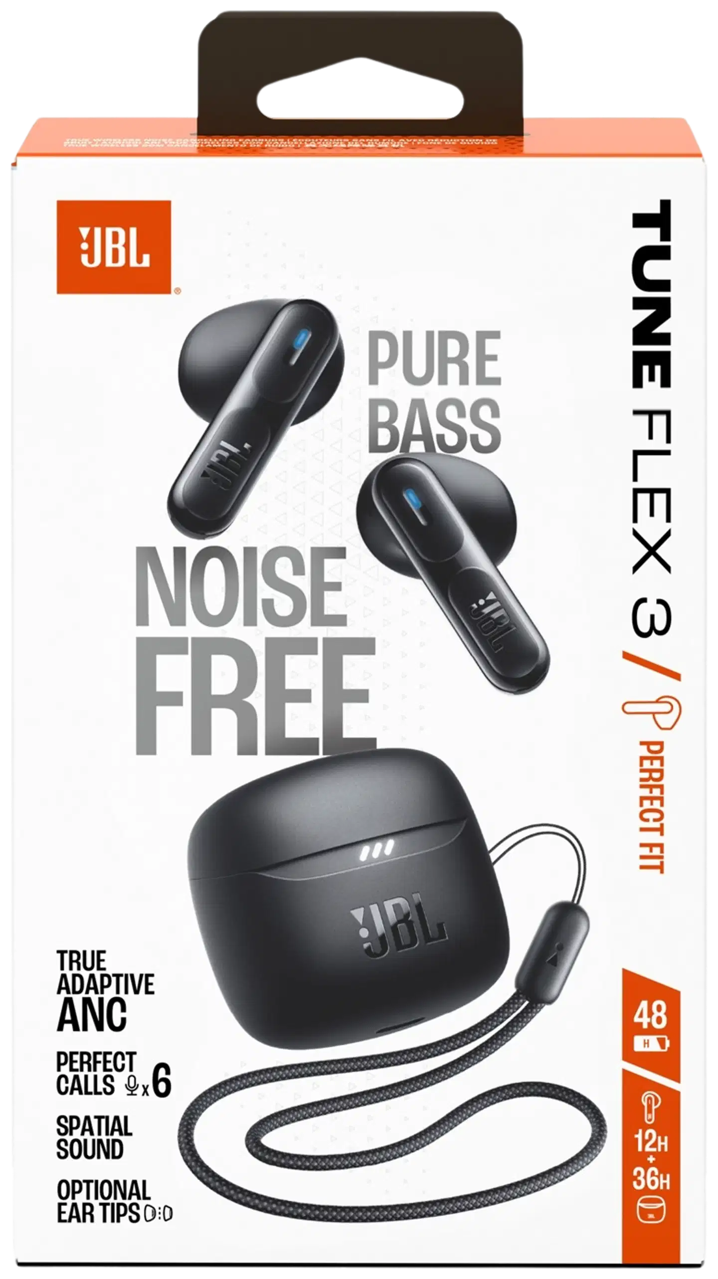 JBL langattomat vastamelunappikuulokkeet Tune Flex 3, musta - 9