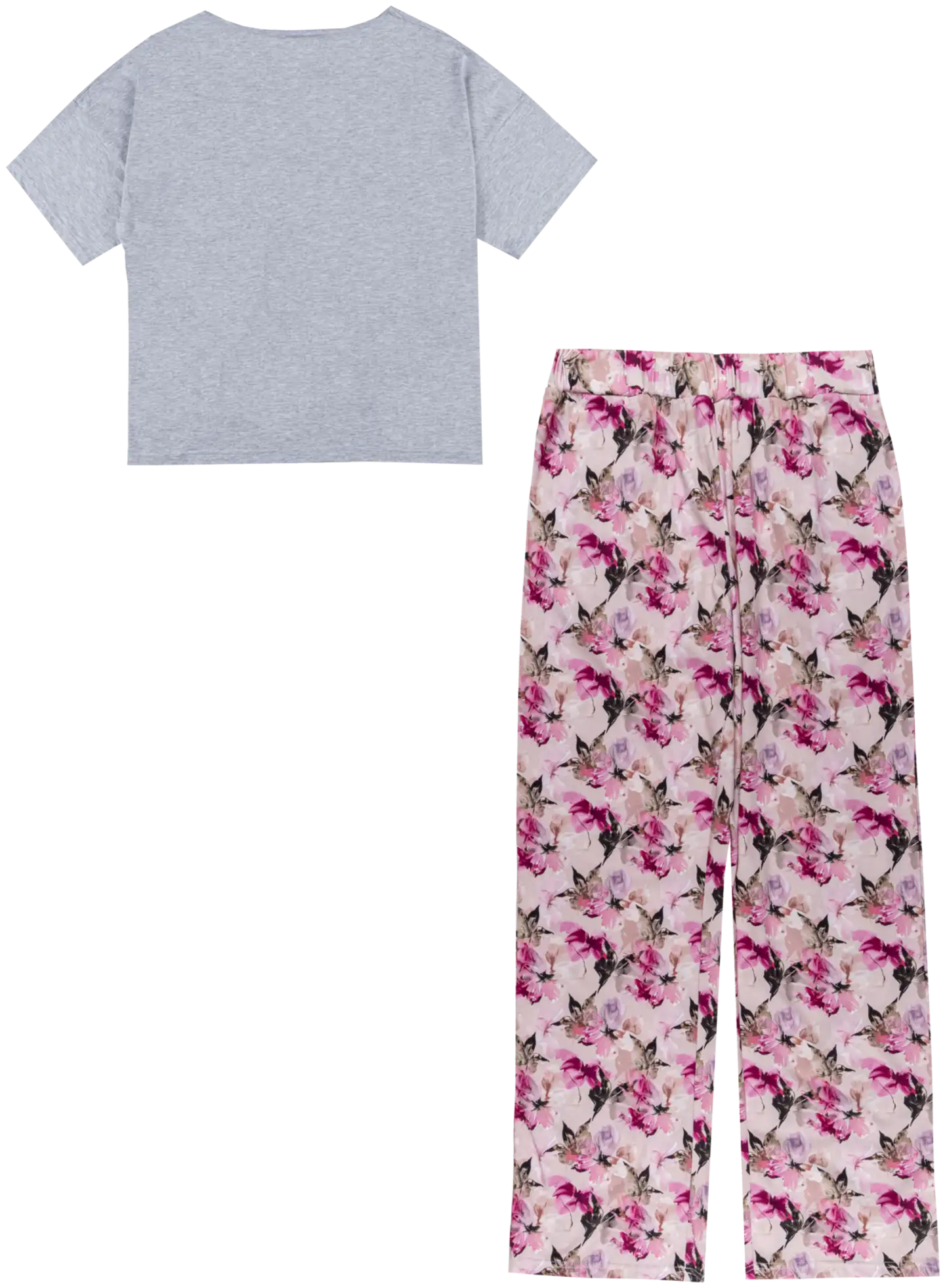 Actuelle naisten pyjama 212A382515 - Grey/pink AOP - 2