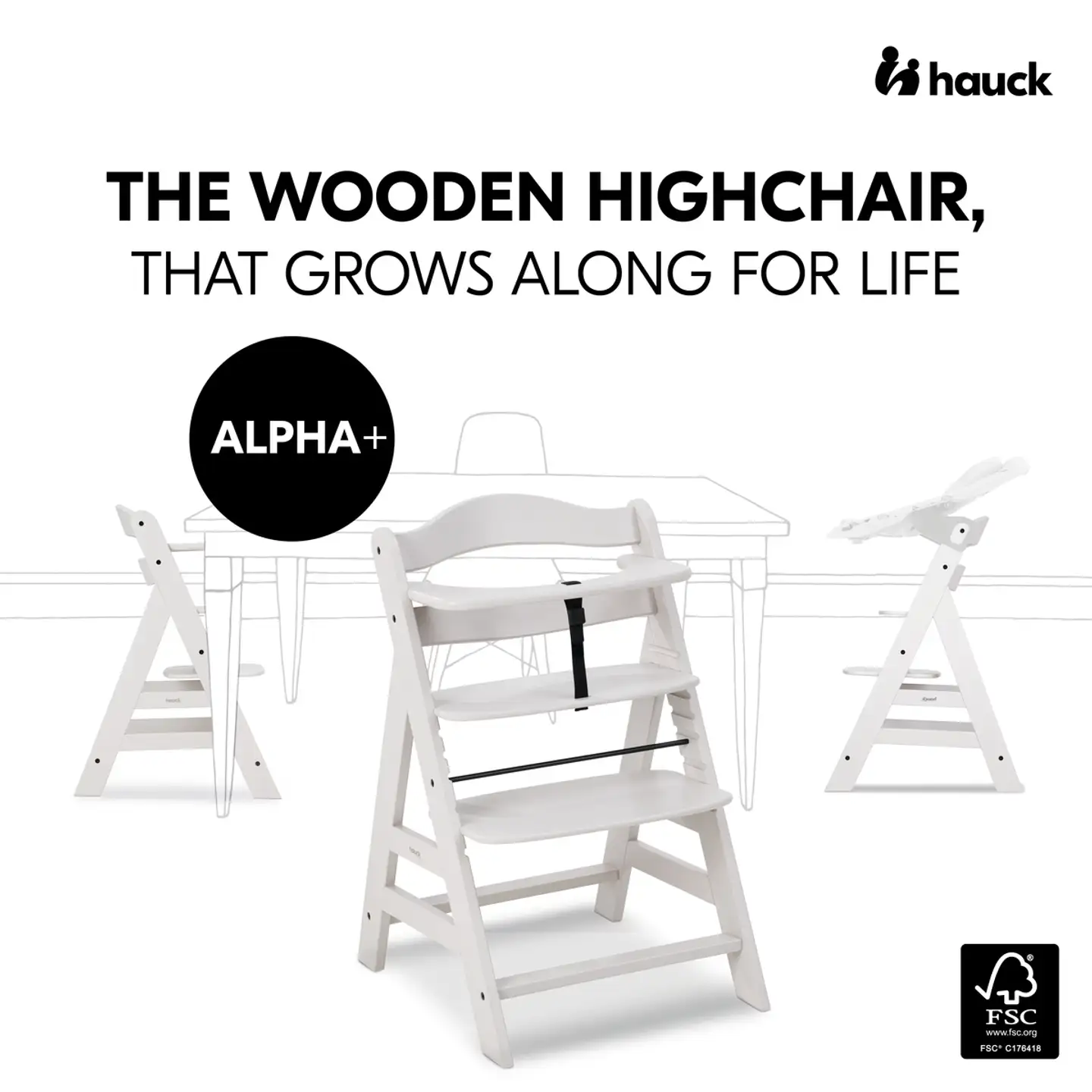 Hauck syöttötuoli Alpha+ creme - 22