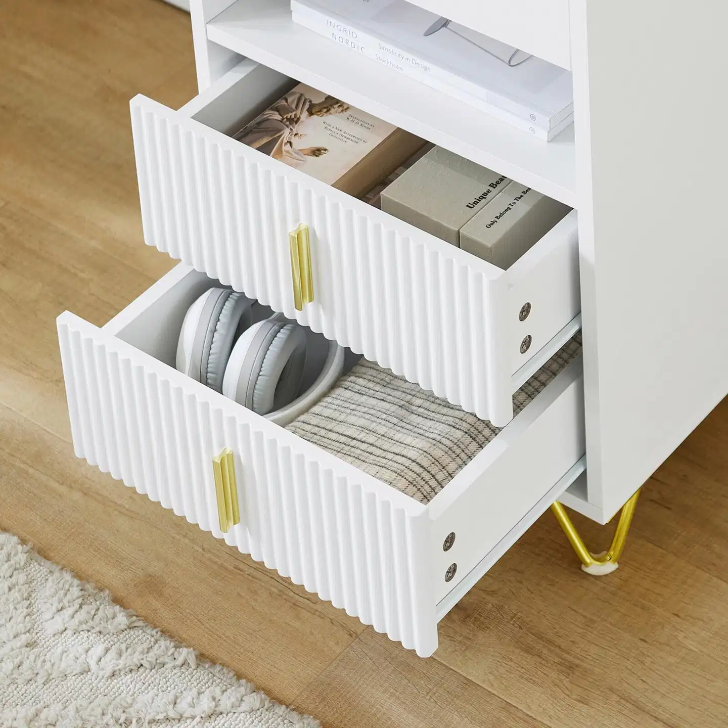 SoBuy yöpöytä valkoinen FBT168-W - 6