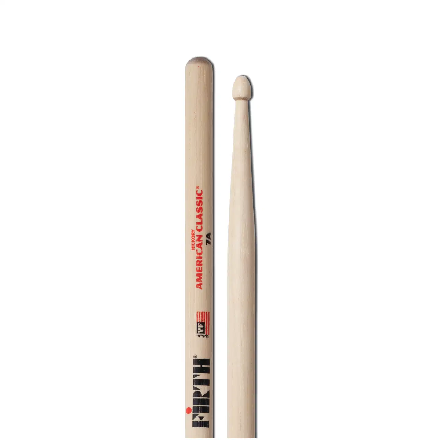 Vic Firth 7A rumpukapulat hikkoria. Pituus 39,4 cm, halkaisija 1,4 cm. - 2