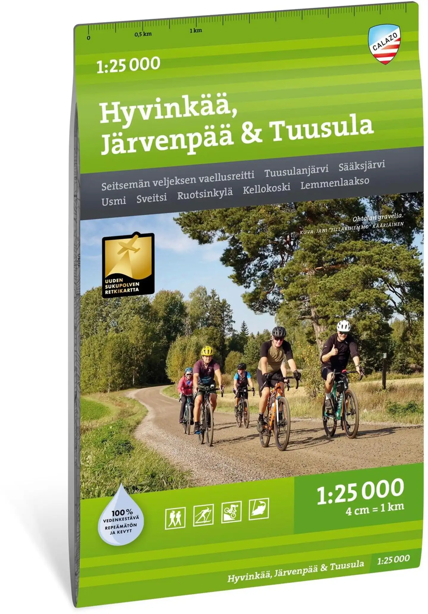 Hyvinkää, Nurmijärvi & Tuusula 1:25 000 vedenkestävä retkeilykartta