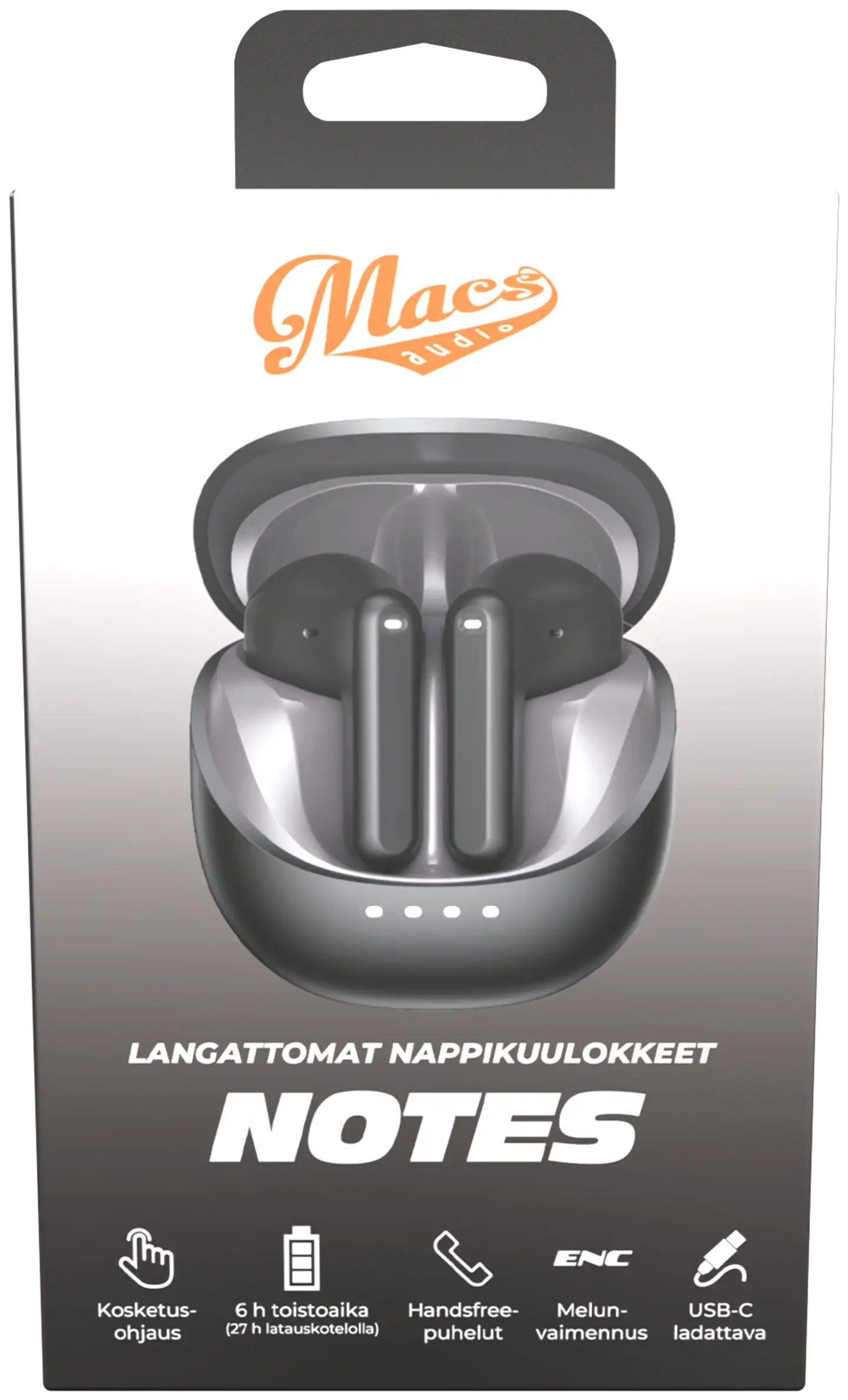 Macs langattomat nappikuulokkeet Notes musta - 3