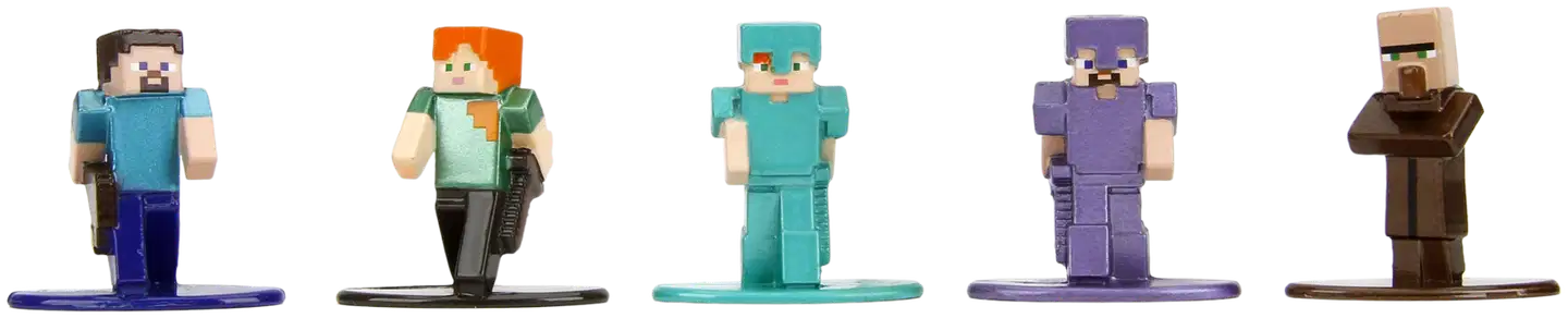 Jada Minecraft keräilyhahmot, 4 cm, metallia (die-cast), 18 kpl/pakkaus - 4