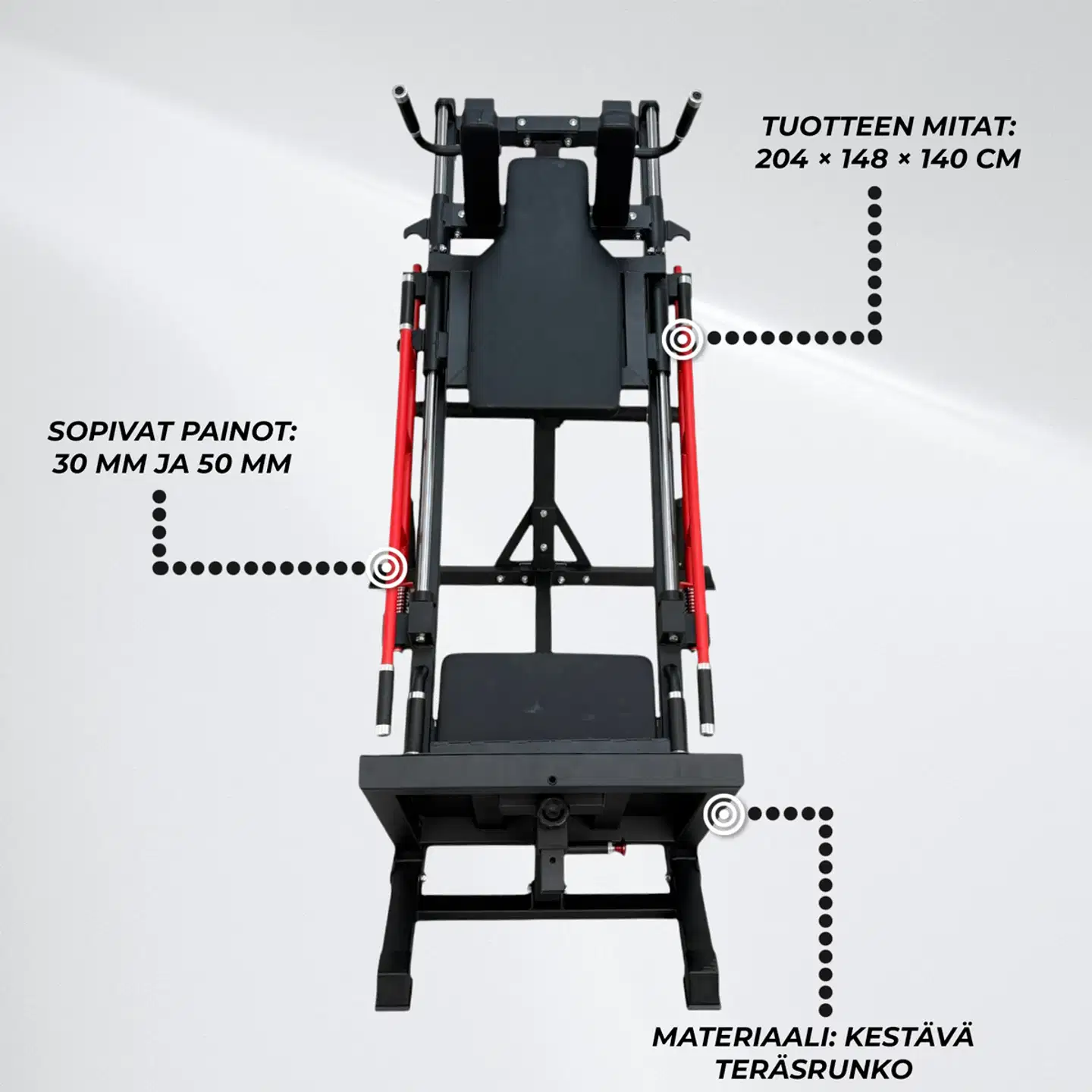 Nordcore 3-IN-1 Hack Kyykky/Jalkaprässi/Pohjelaite - 9