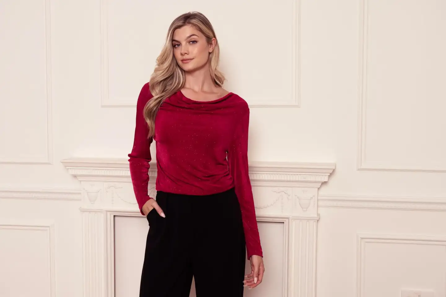 London Fog naisten glitterpusero 213H402521 - RED - 4