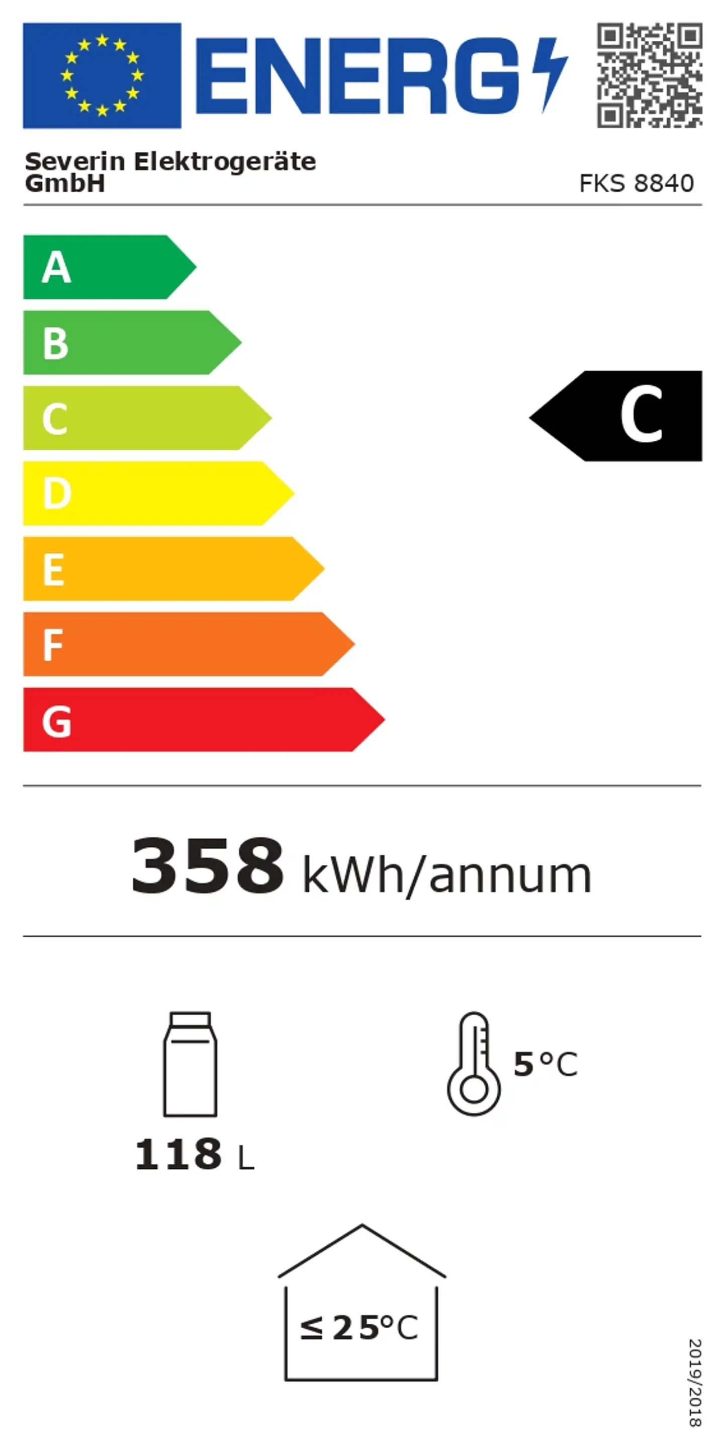 Severin kylmäkaappi FKS8840 118L - 6