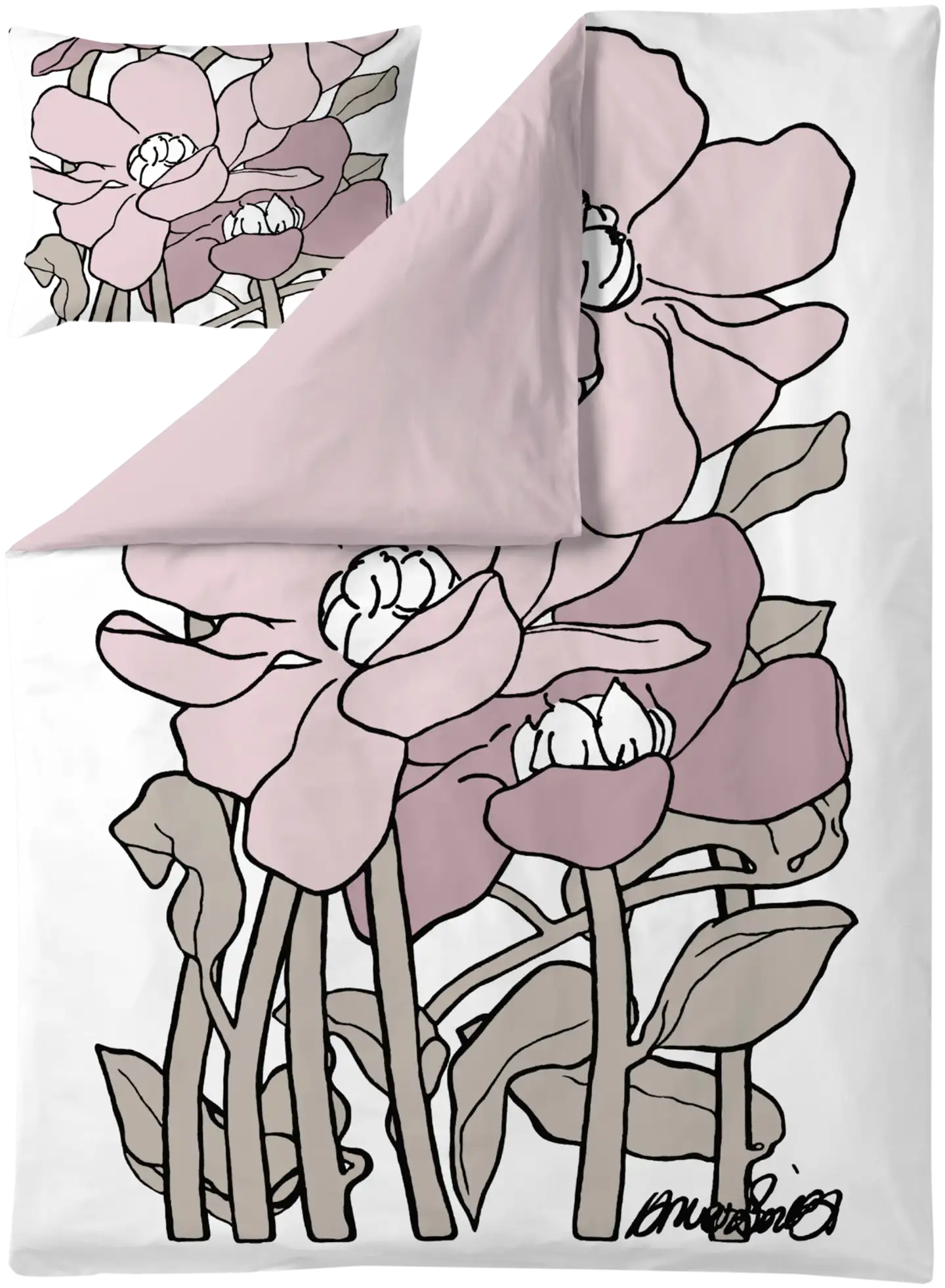 Vallila pussilakanasetti Olivia 150x210 cm rose - 1