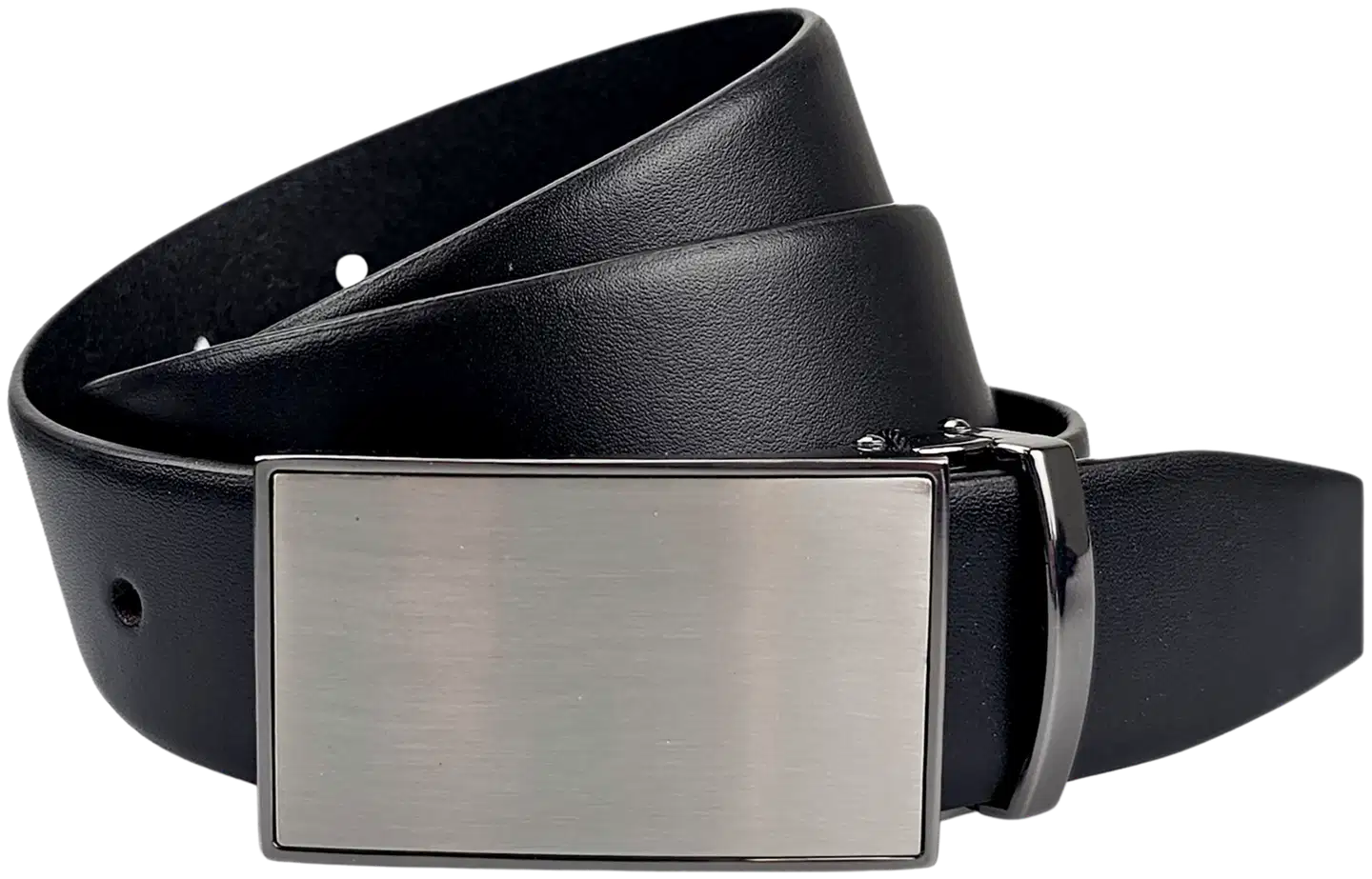 Veniz miesten nahkavyö laattasoljella 35mm 10270 - MUSTA