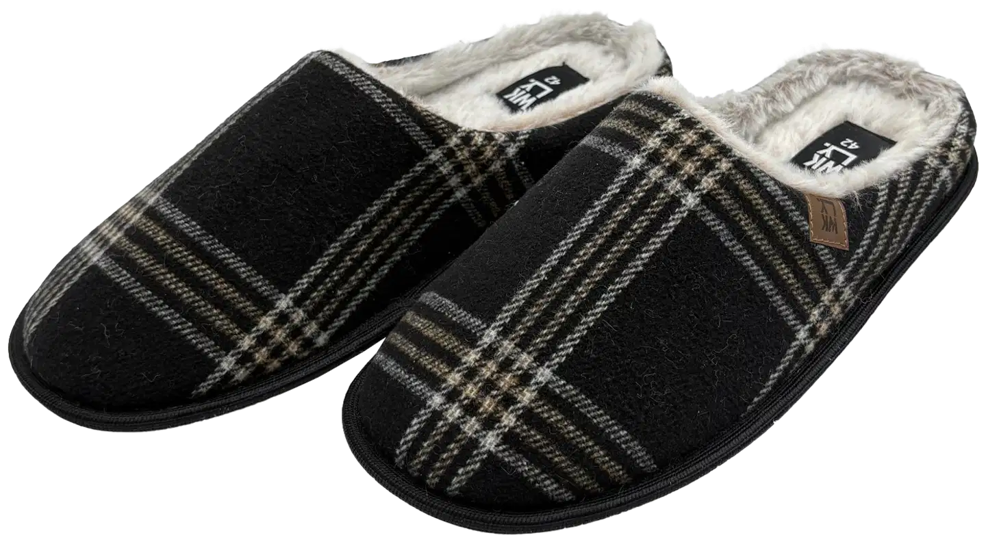 WKLY. miesten tossut Checks - Black - 1