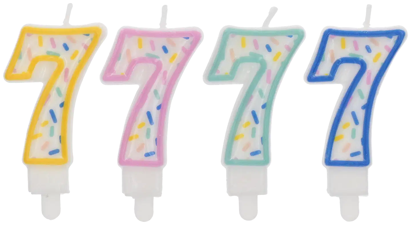 Numerokynttilä 7 pilkullinen
