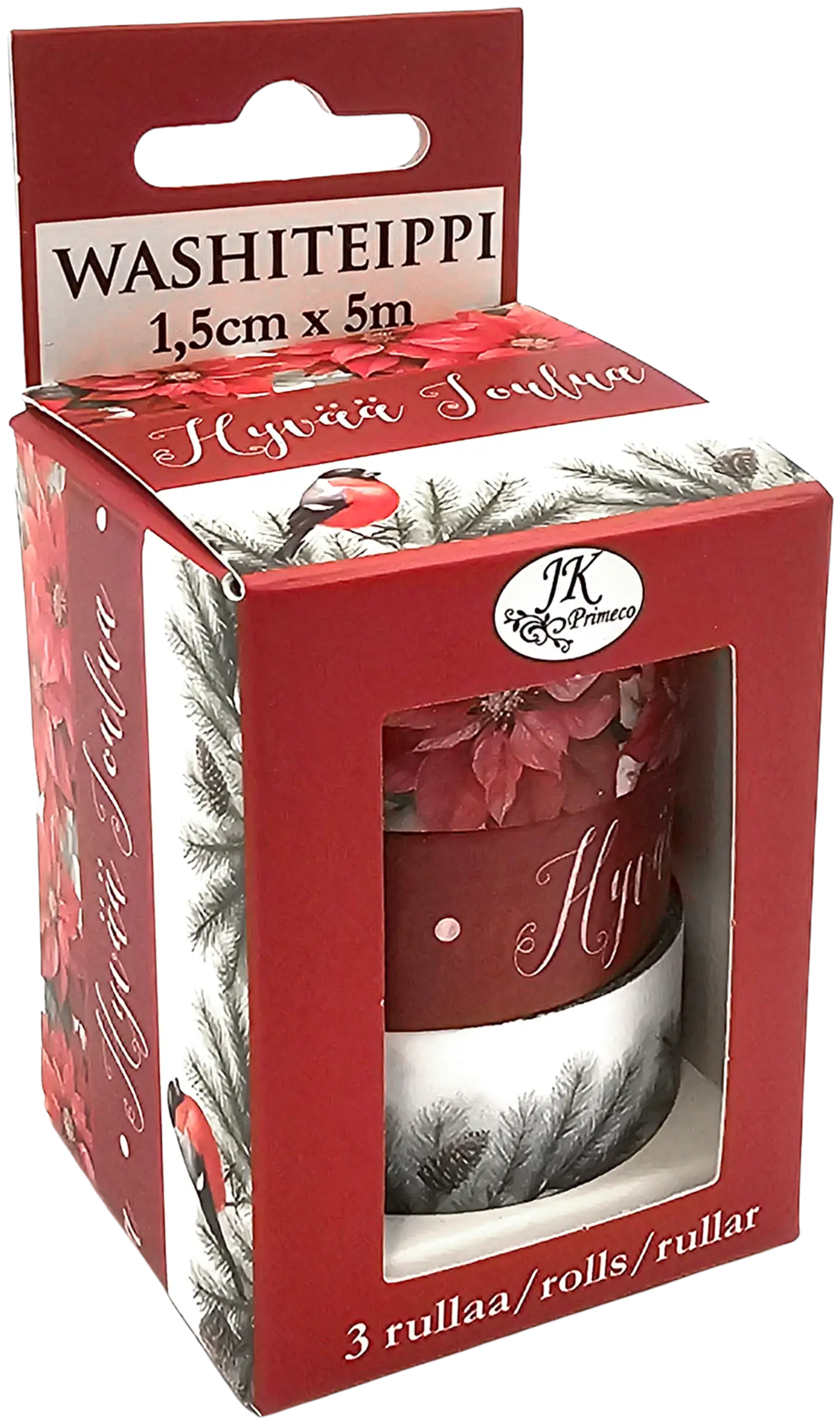 J.K. Primeco washiteippi 1,5cm x 5m Jouluaihe 3rll - 1
