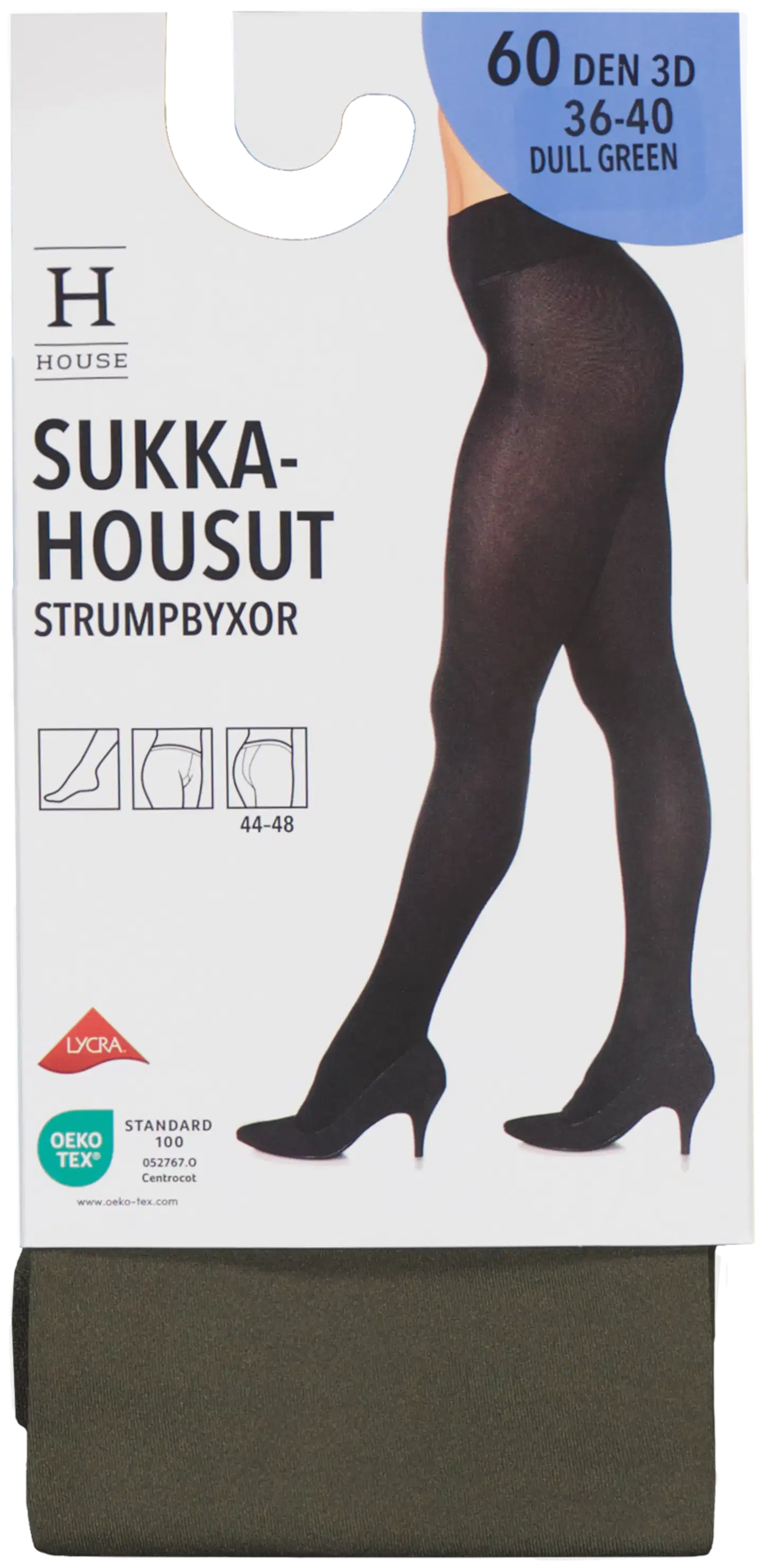 House naisten sukkahousut 60D opaque - Dull green