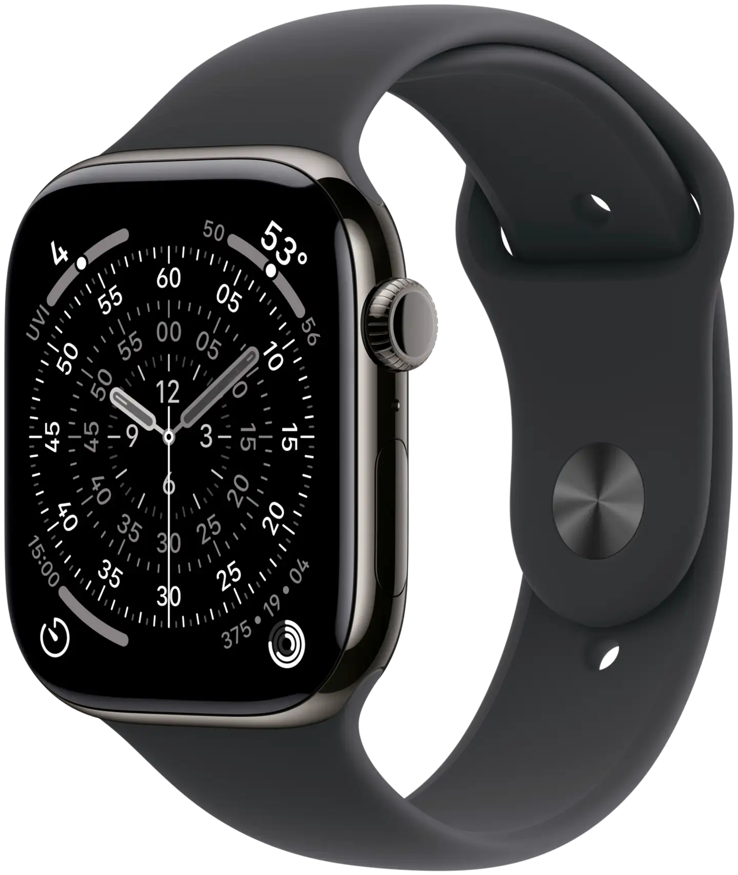 Apple Watch Series 11 GPS + Cellular 46mm titaani kotelo, musta sport ranneke - M/L - MFD24QN/A - 2