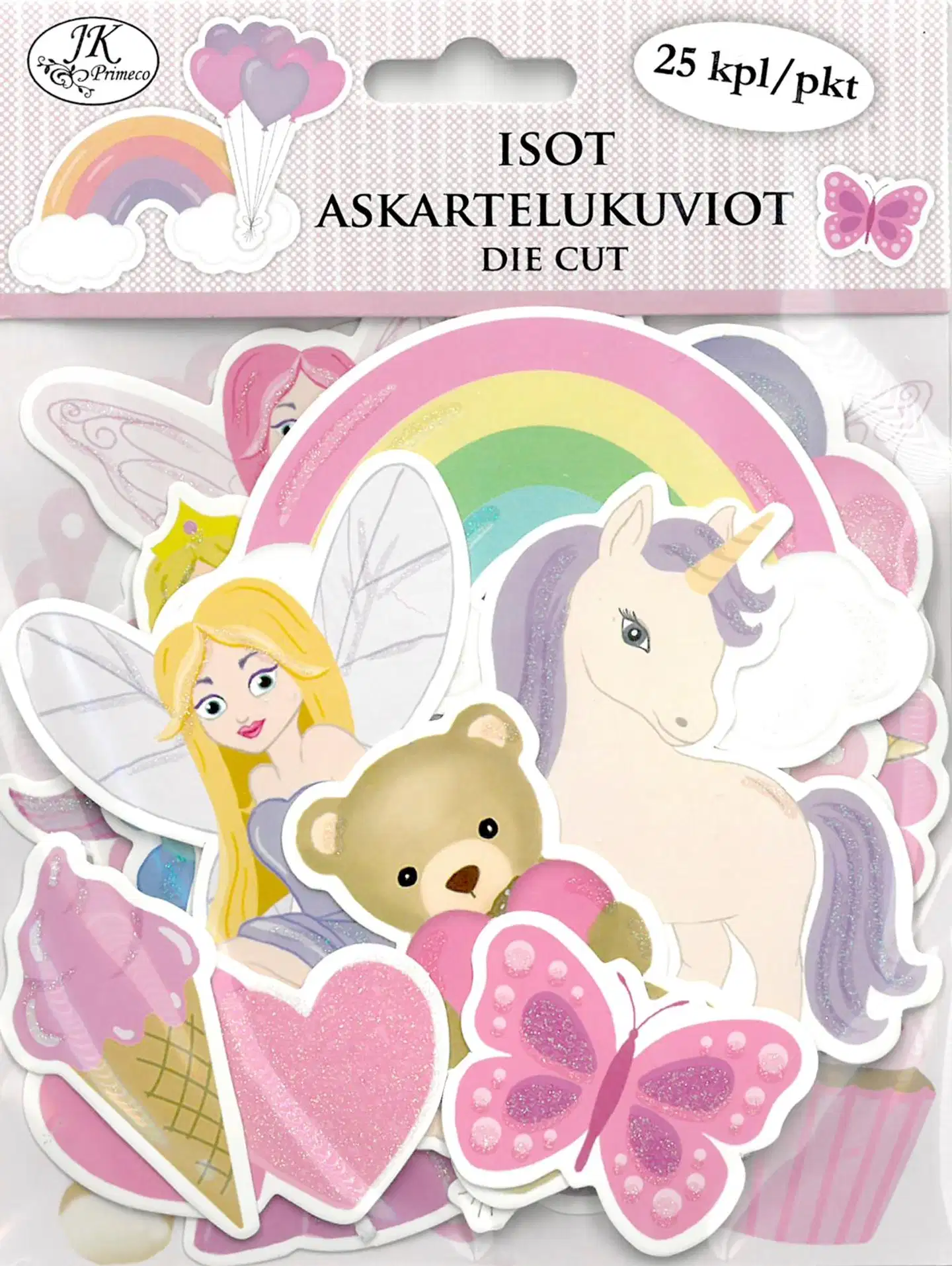 J.K. Primeco isot askartelukuviot Lila/pinkki 25kpl - 1