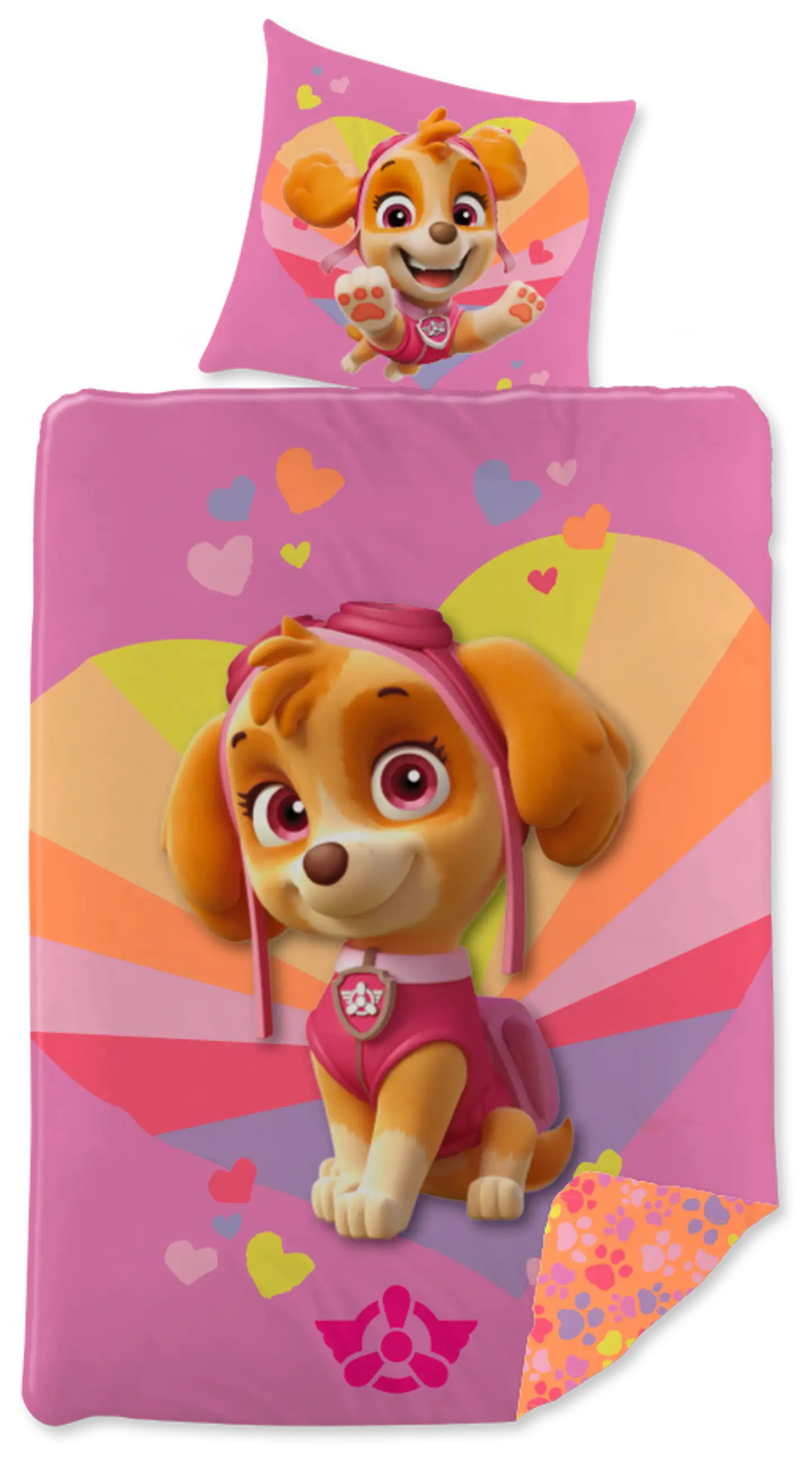 Lasten pussilakanasetti Paw Patrol 120x160+40x60 cm pinkki