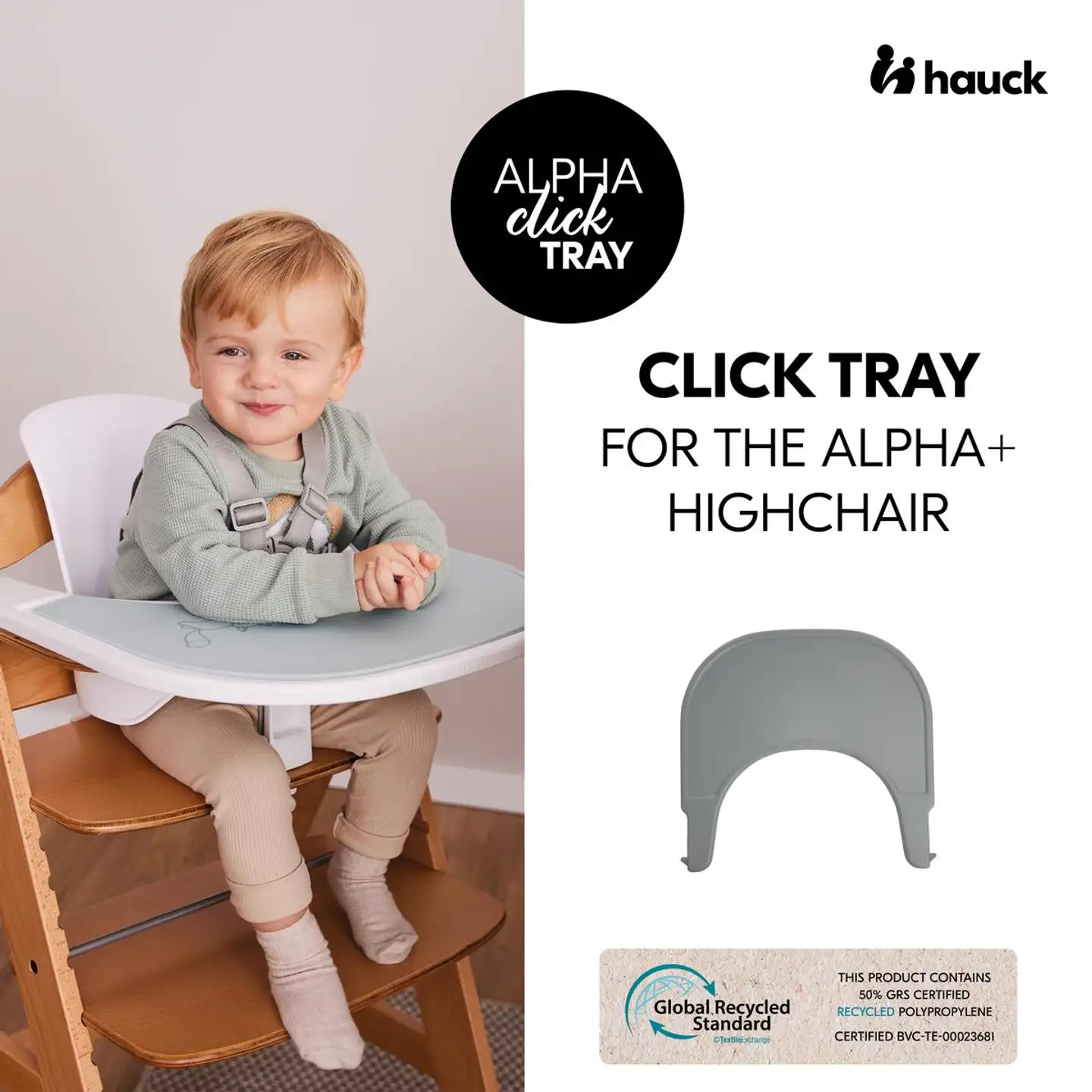 Hauck tarjotin syöttötuoliin Alpha Click Tray harmaa - 12