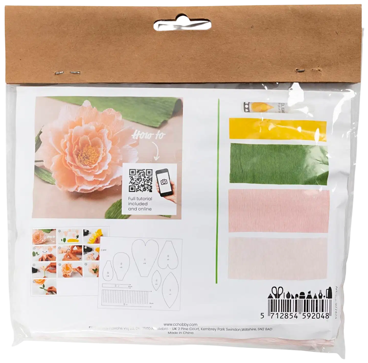 Creativ Company askartelusetti mini kreppipaperi, pioni - 2