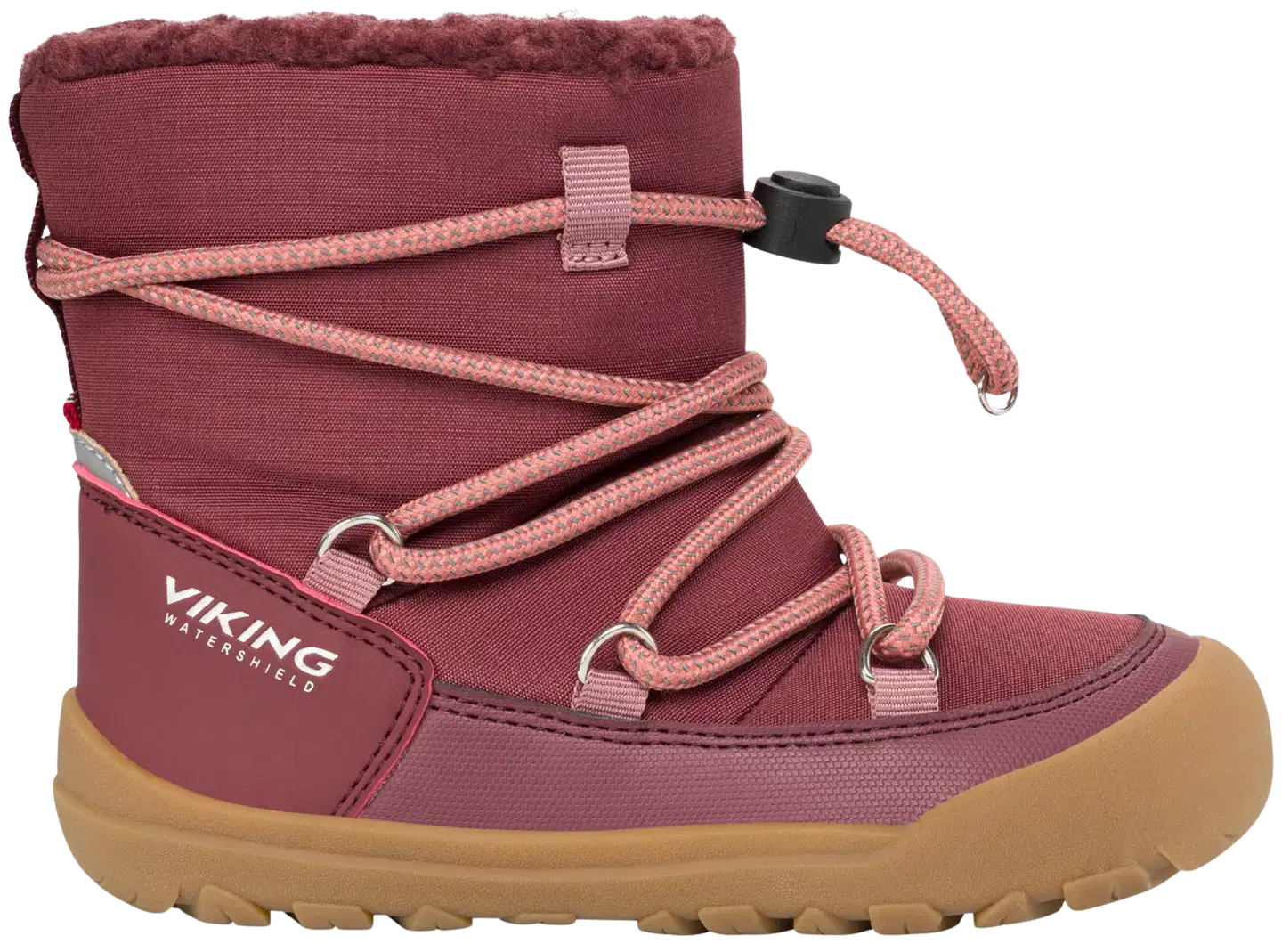 Viking lasten WP talvikengät Birch Barefoot - Wine - 1