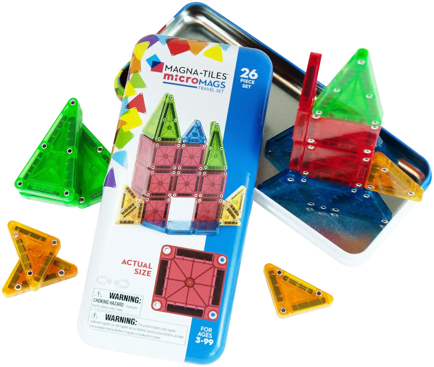 MAGNA-TILES® microMAGS Travel Tin magn.rak.sarja, 26 osaa - 3