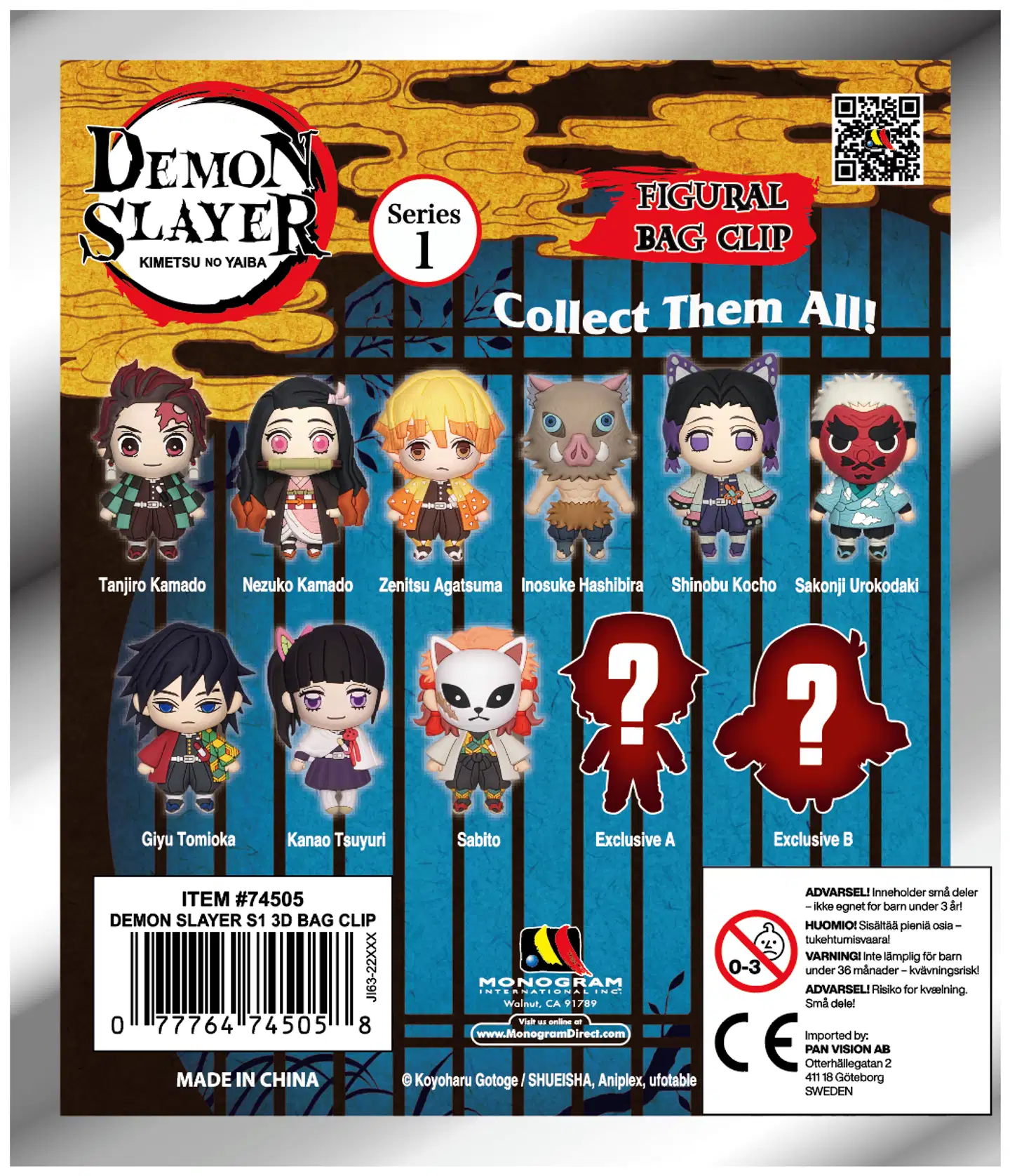 3D Demon Slayer Klipsihahmo (6,5cm) - 3