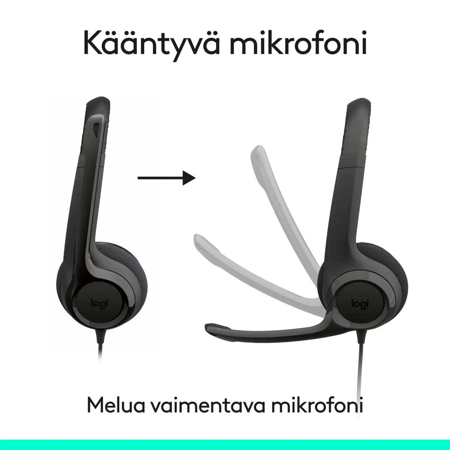 Logitech H390 USB-C headset musta - 7