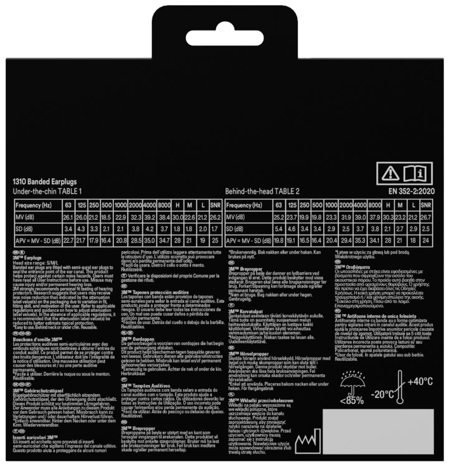 3M™ sangalliset korvatulpat 1310 + vaihtotulpat 2 paria, SNR-arvo 24–25 dB (käyttötavan mukaan), oranssi, 1 korvatulppapari +2 vaihtotulppaparia / pakkaus - 3