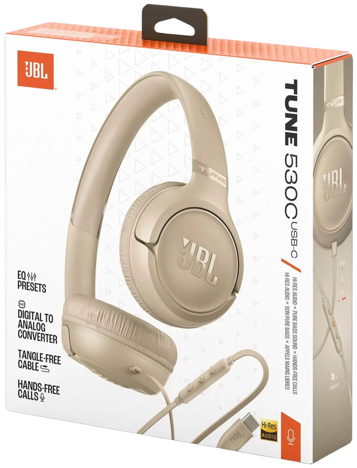 JBL langalliset sankakuulokkeet USB-C liitännällä Tune 530C beige - 10