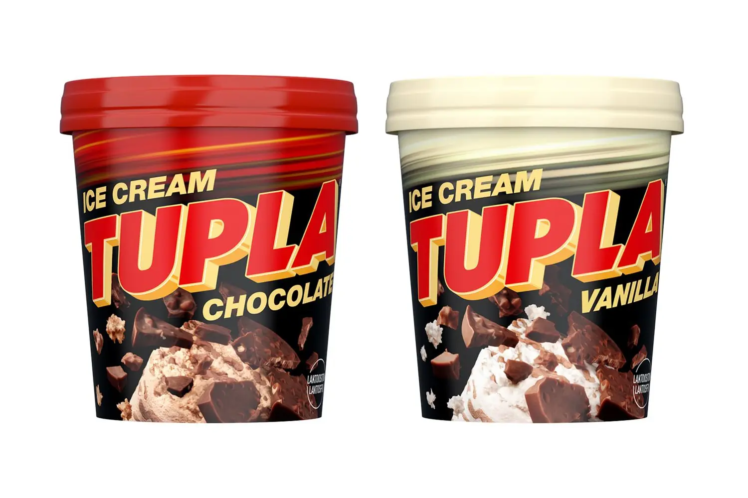 Tupla Vanilla- ja Chocolate-jäätelöt