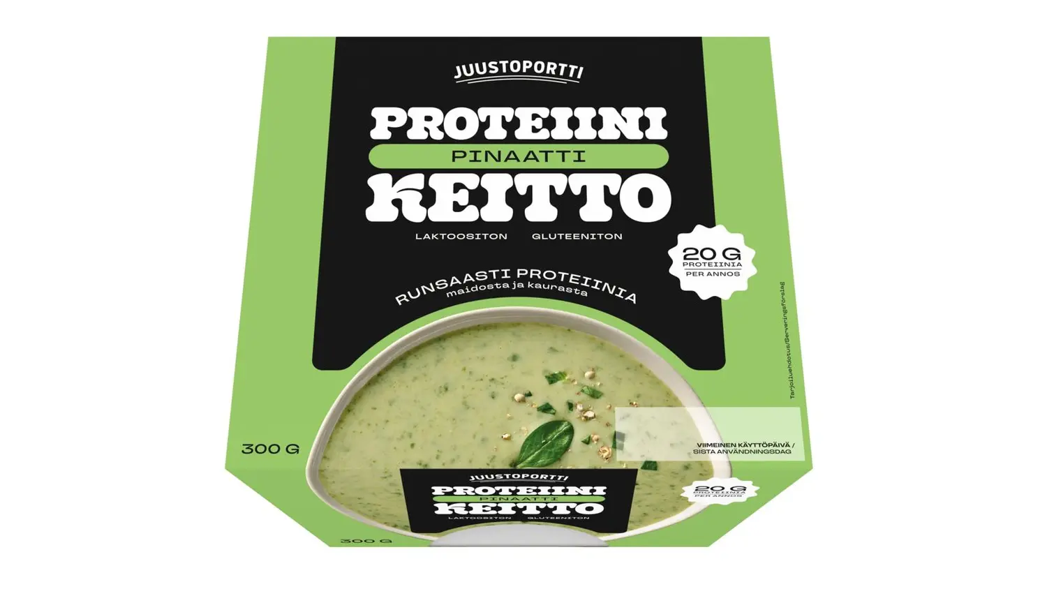 Juustoportti Proteiini-pinaattikeitto