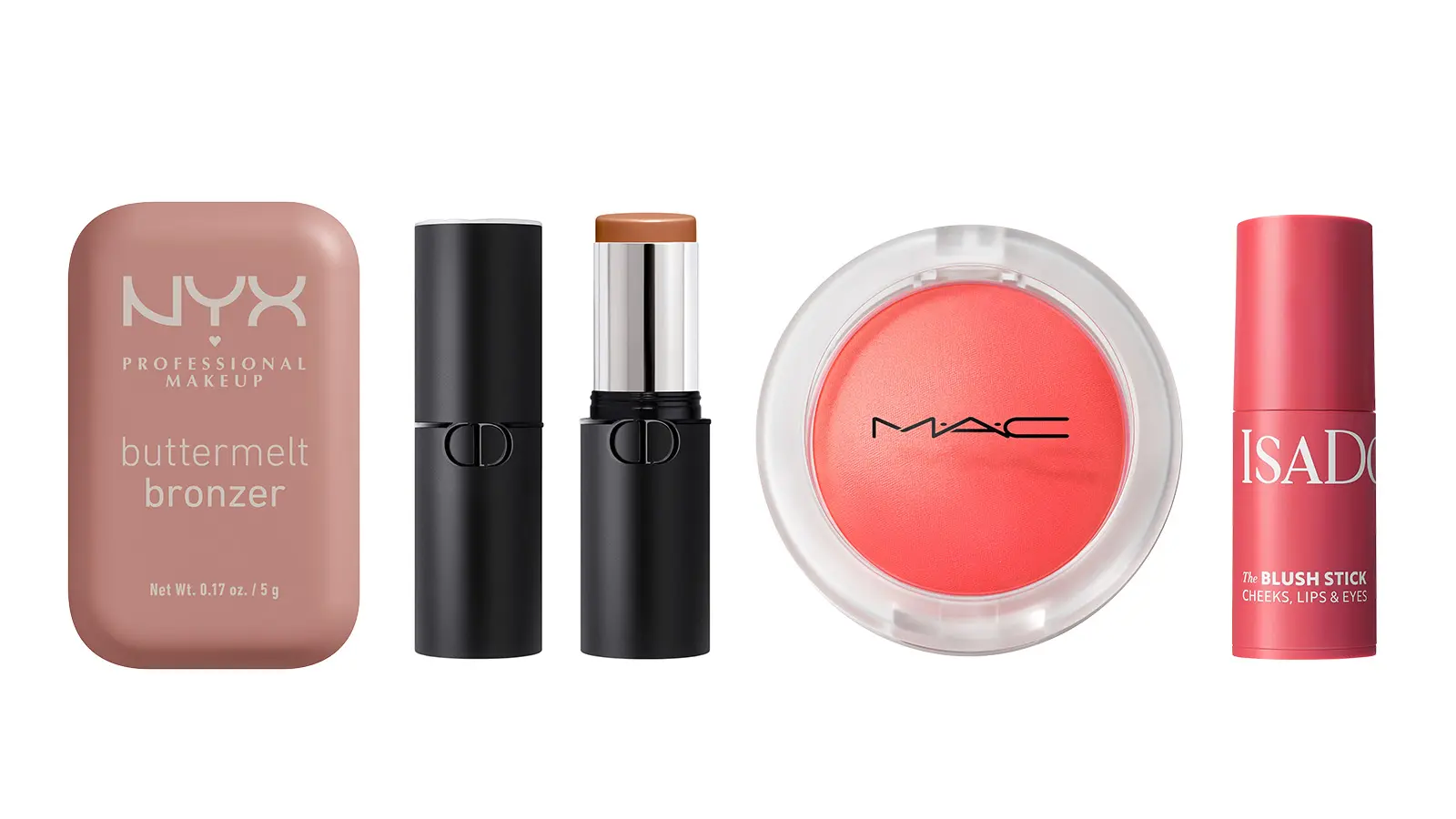 Voidemaisia ja puuterimaisia varjostus- sekä poskipunatuotteita