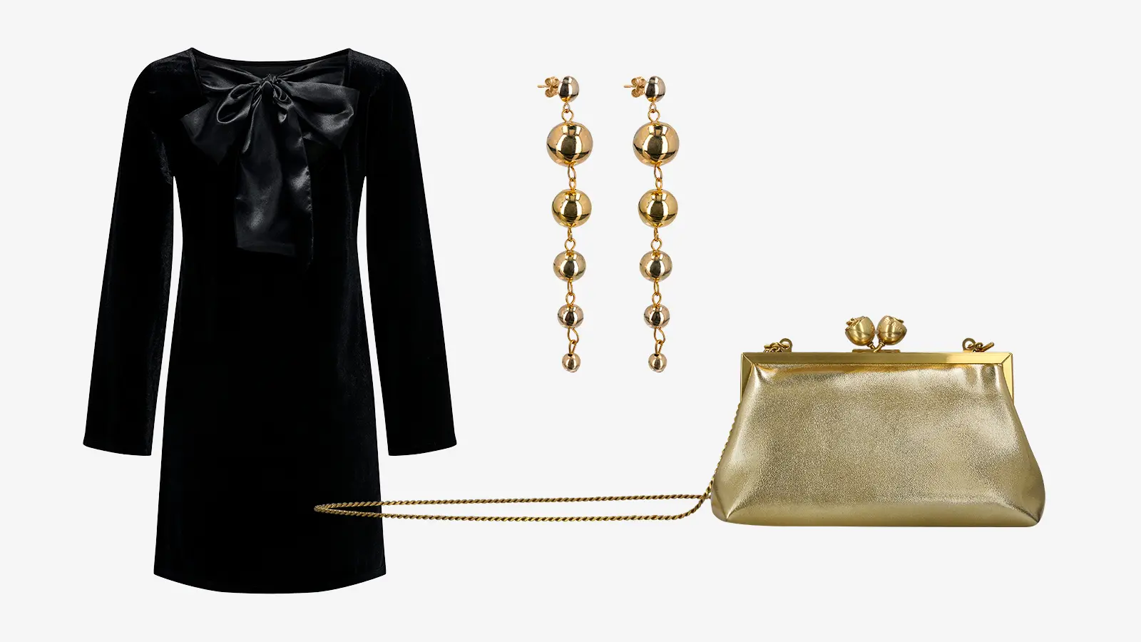 JDY Jdyvictory samettimekko, Ted Baker Sylvii juhlalaukku, Aarikka Sandra korvakorut