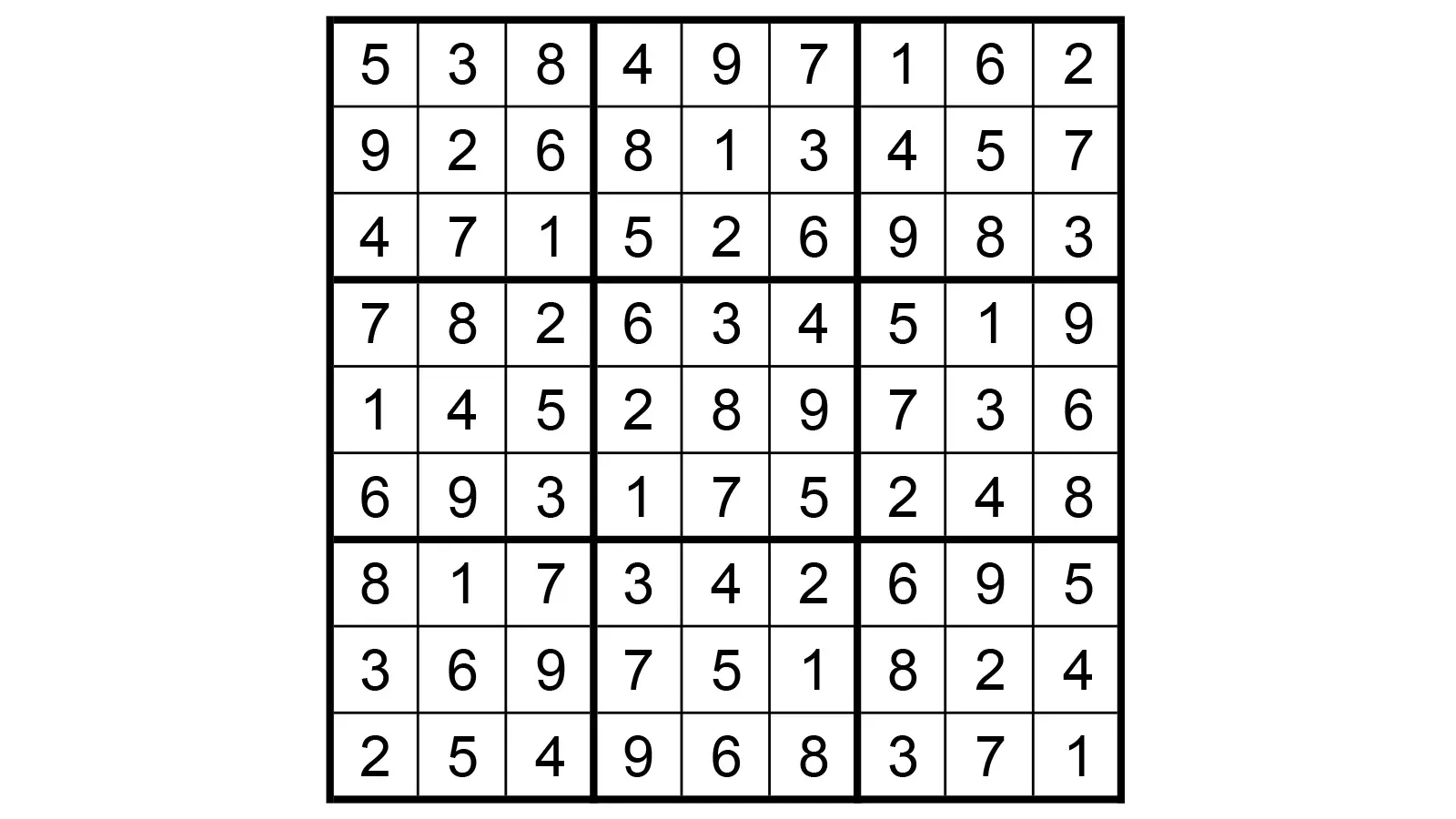 Yhteishyvä 2/2025-lehden keskivaikean sudokun ratkaisu