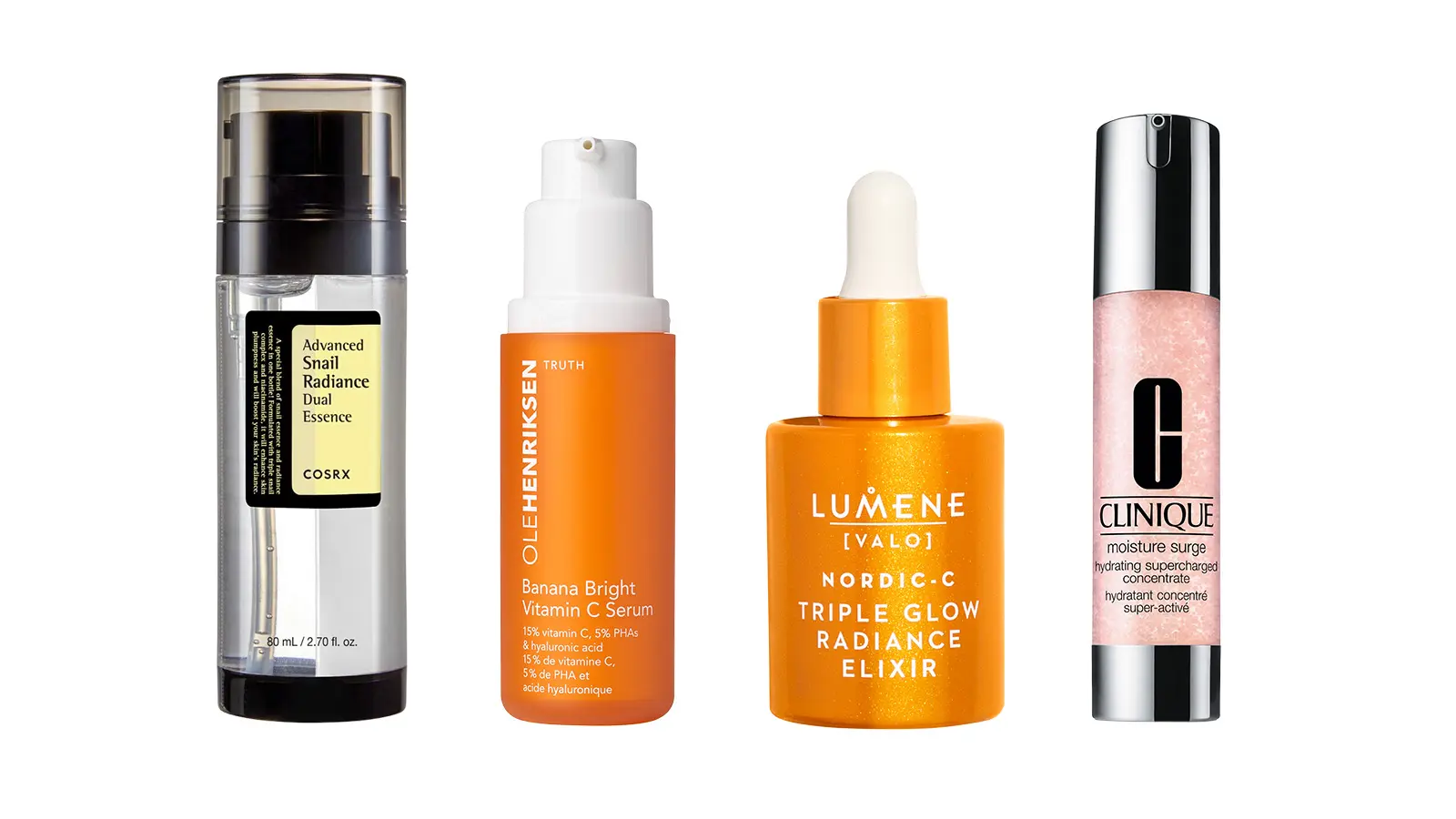 Seerumit ja voiteet kirkastavat ihoa.