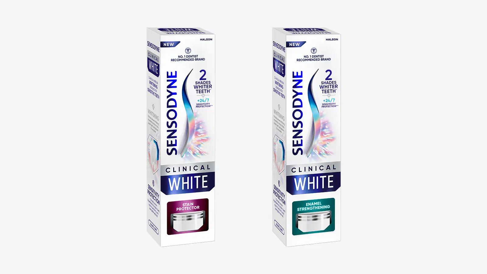 Sensodyne Clinical White Stain Protector -hammastahna ja Sensodyne Clinical White Enamel Strengthening -hammastahna