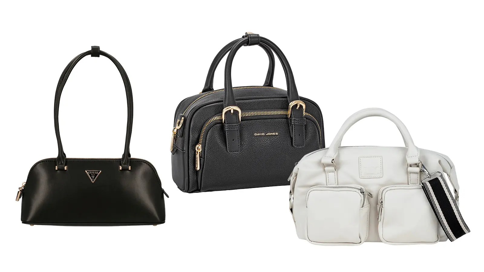 Kolme laukkua: Guess, David Jones, Wkly