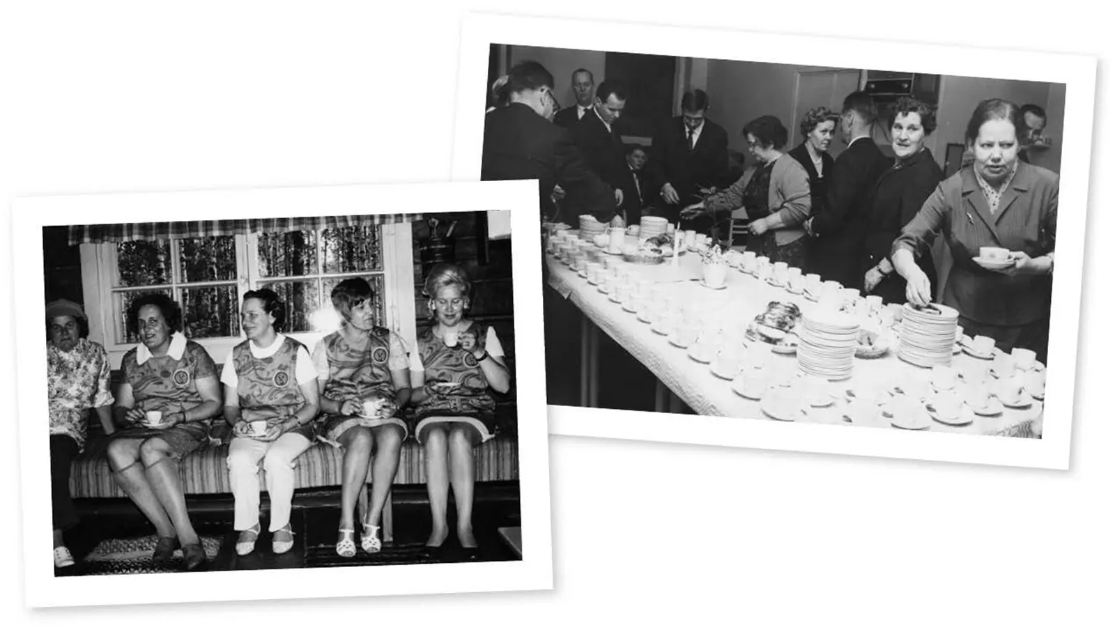 Historiakuvia kahvitarjoiluista