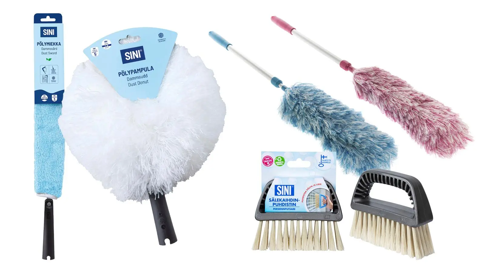 Sälekaihtimien puhdistusvälineitä