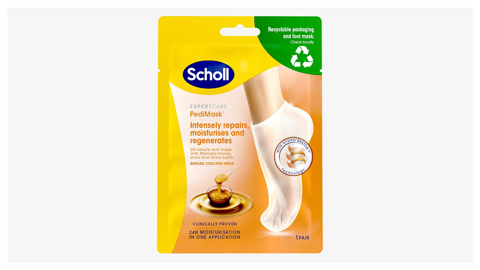 Scholl PediMask manukahunaja -jalkanaamio