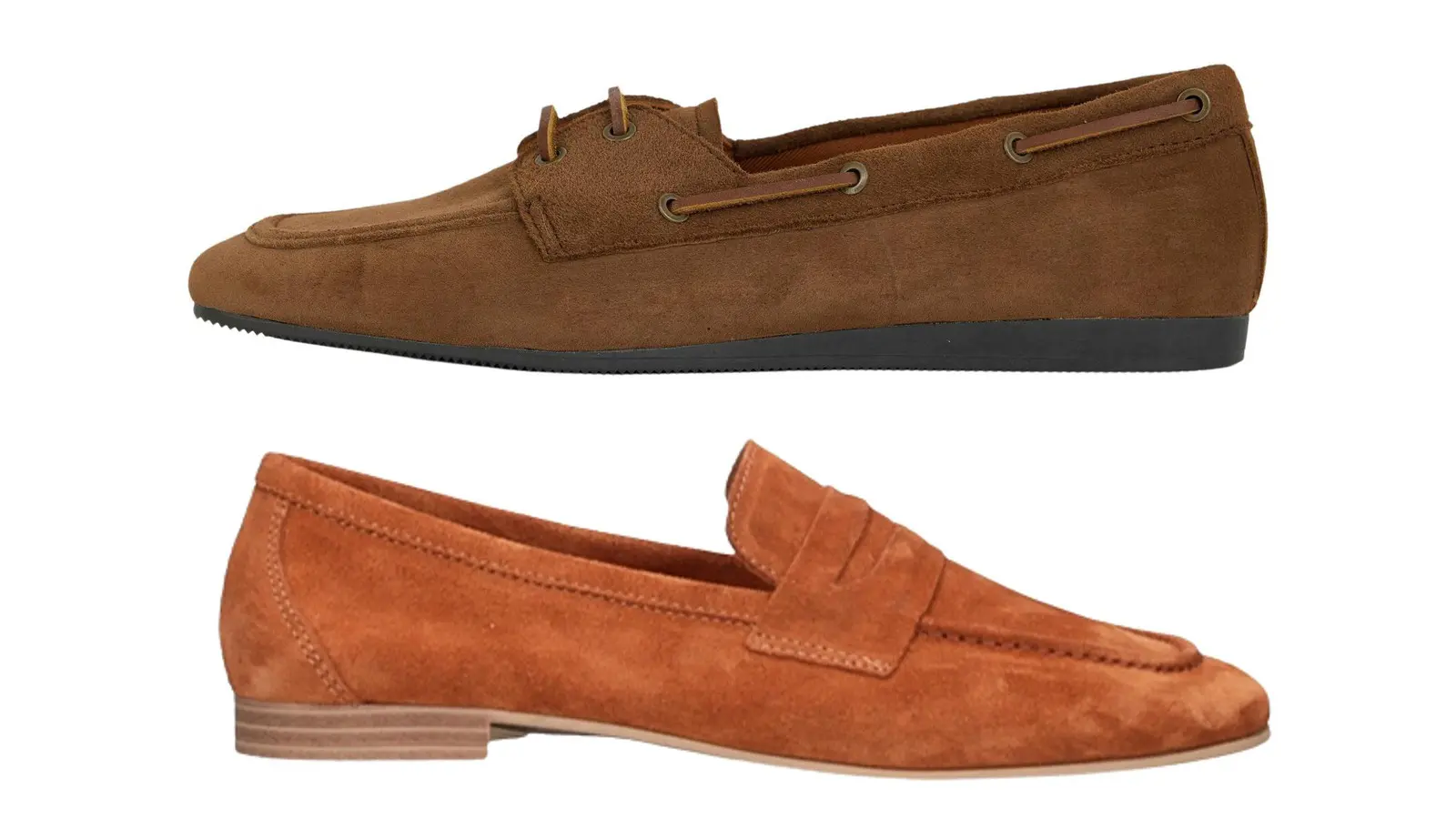 Kahdet mokkanahkaiset kengät.