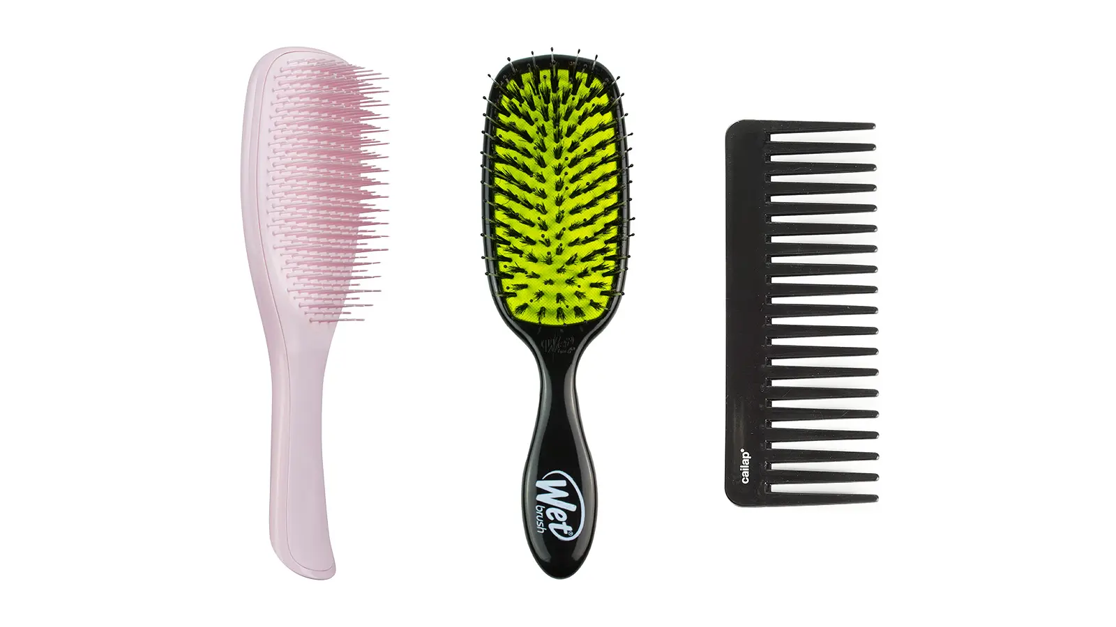 Kaksi hiusharjaa ja kampa