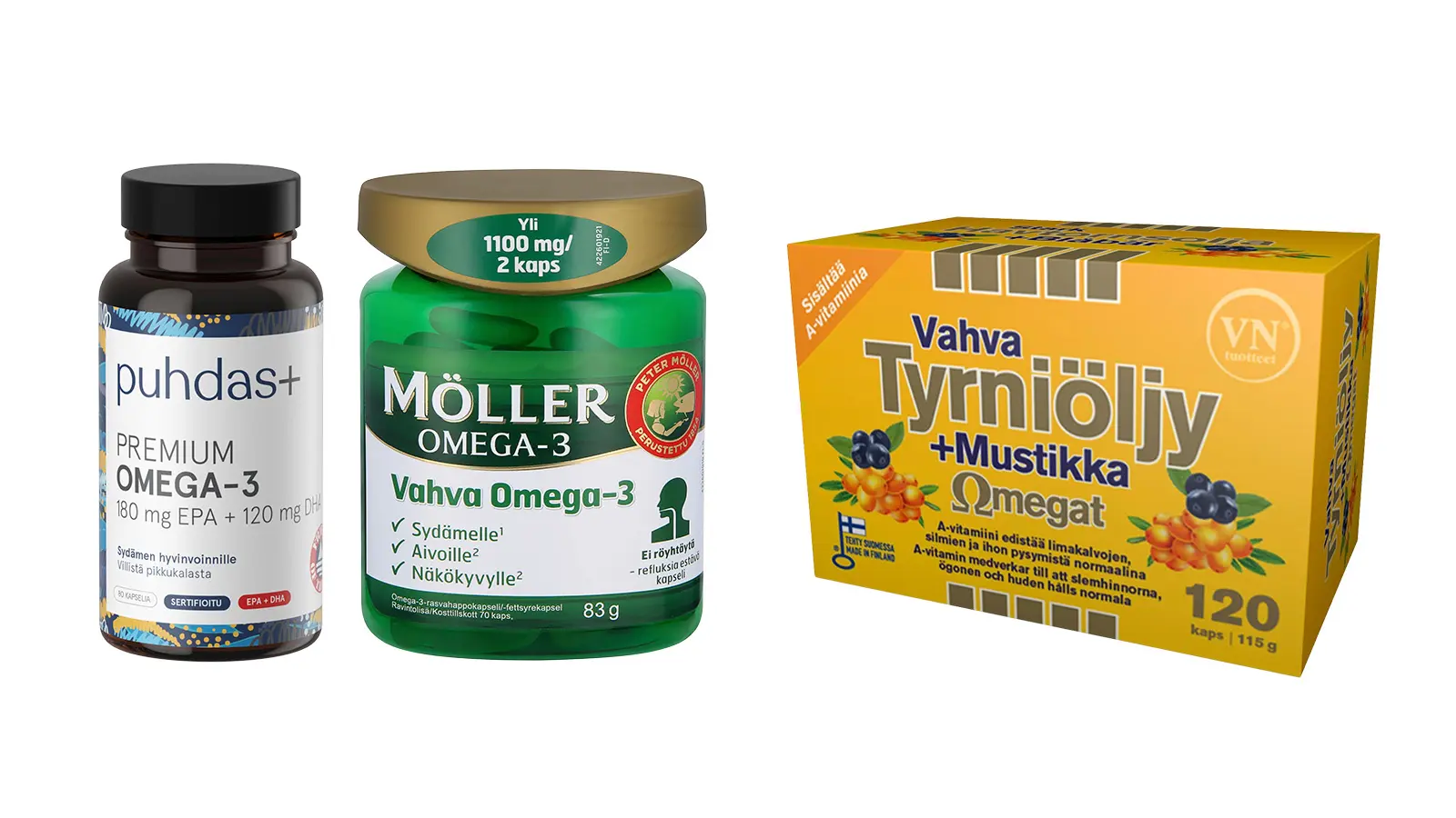 Luontaistuotteita, jotka sisältävät rasvahappoja