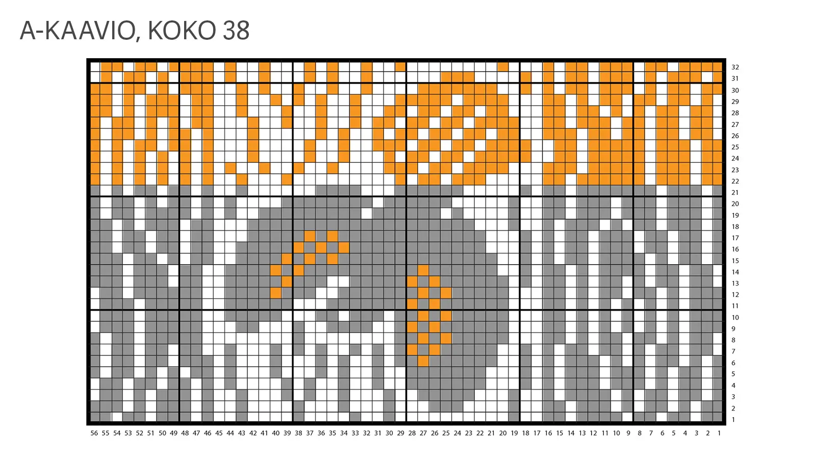 Kainuun maakuntasukkien A-kaavio, koko 38